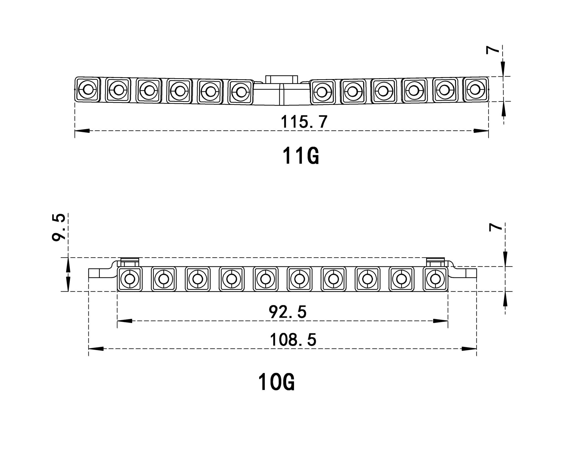 Roof Light Bar Tail Light Kit size