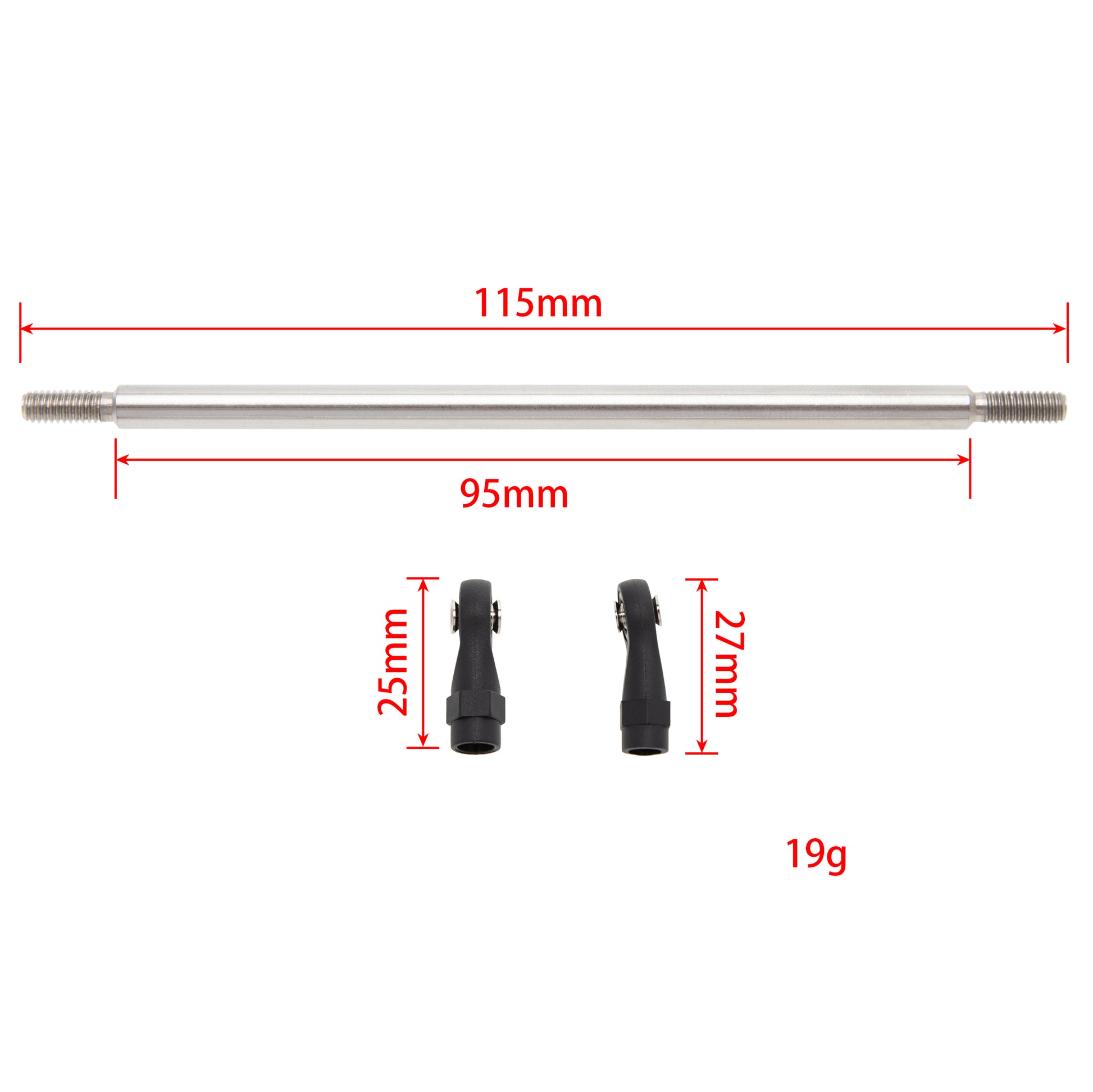 115mm Stainless Steel Link Rods Linkage Kit for TRX-4 SCX10 Tamiya CCO1