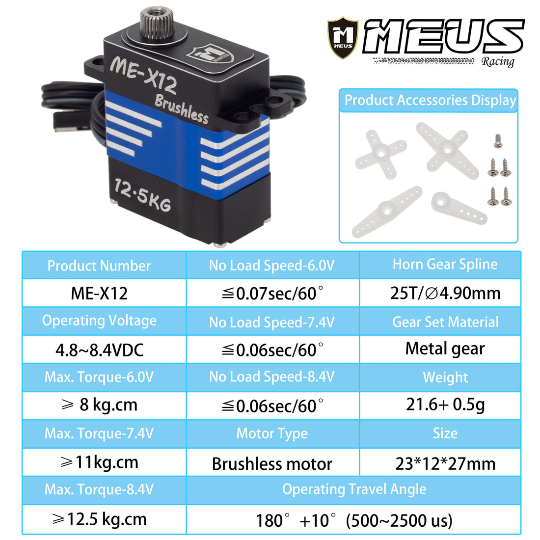 12.5KG Brushless servo + servo mount+servo horn+steering link for TRX4M