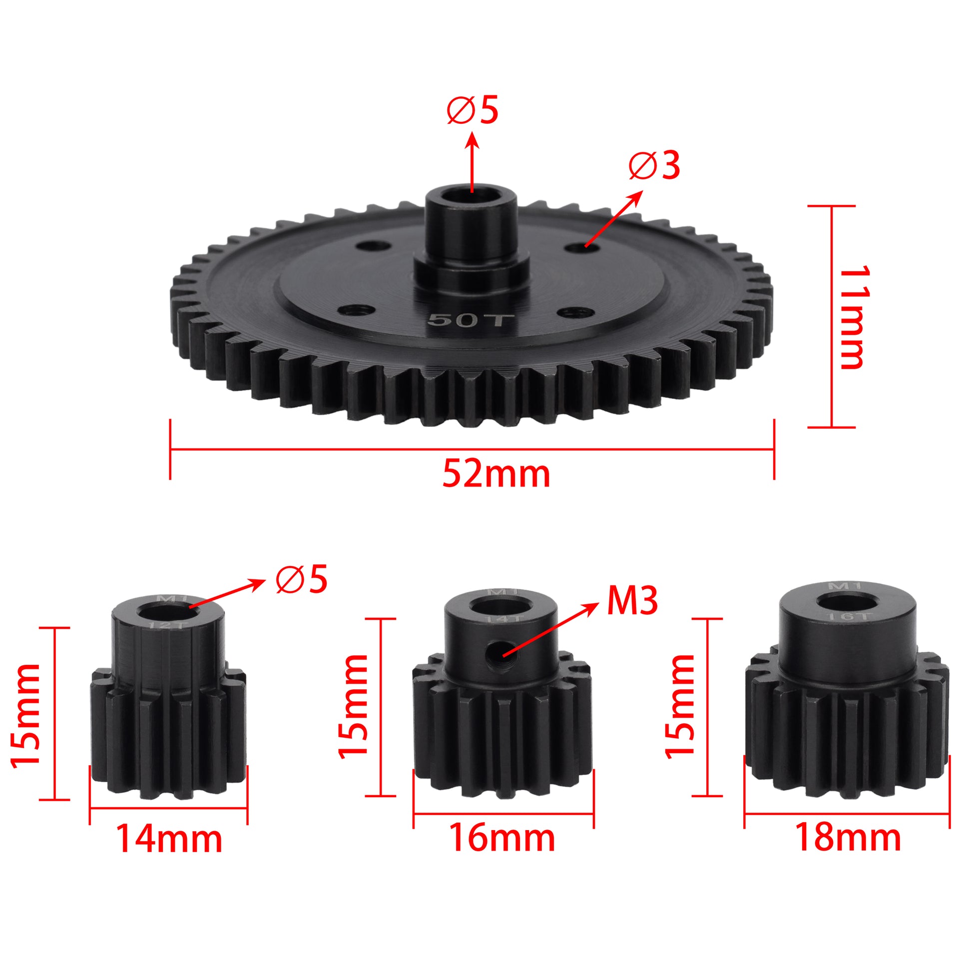 50T 12T 14T 16T gears