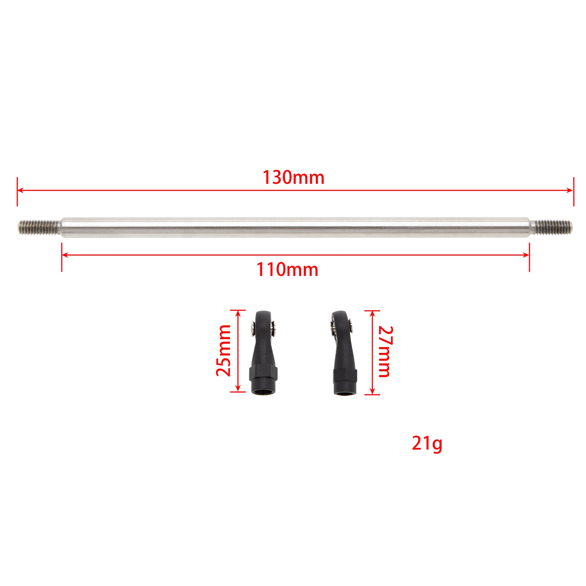 130mm Stainless Steel Link Rods Linkage Kit for TRX-4 SCX10 Tamiya CCO1