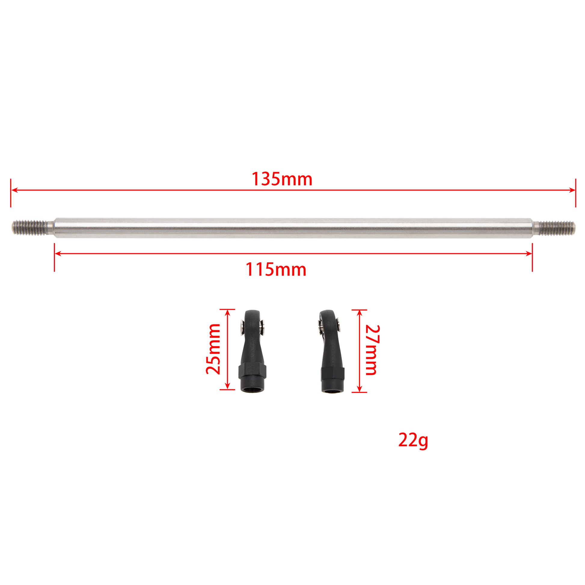 135mm Stainless Steel Link Rods Linkage Kit for TRX-4 SCX10 Tamiya CCO1