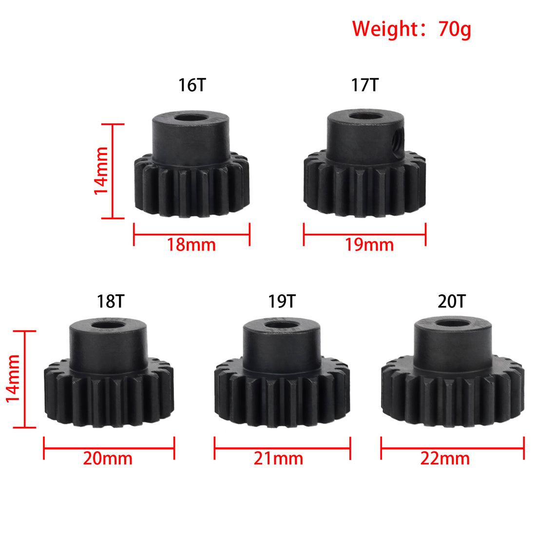 Metal Steel M1 Pinion Gear Sets 16T 17T 18T 19T 20T 