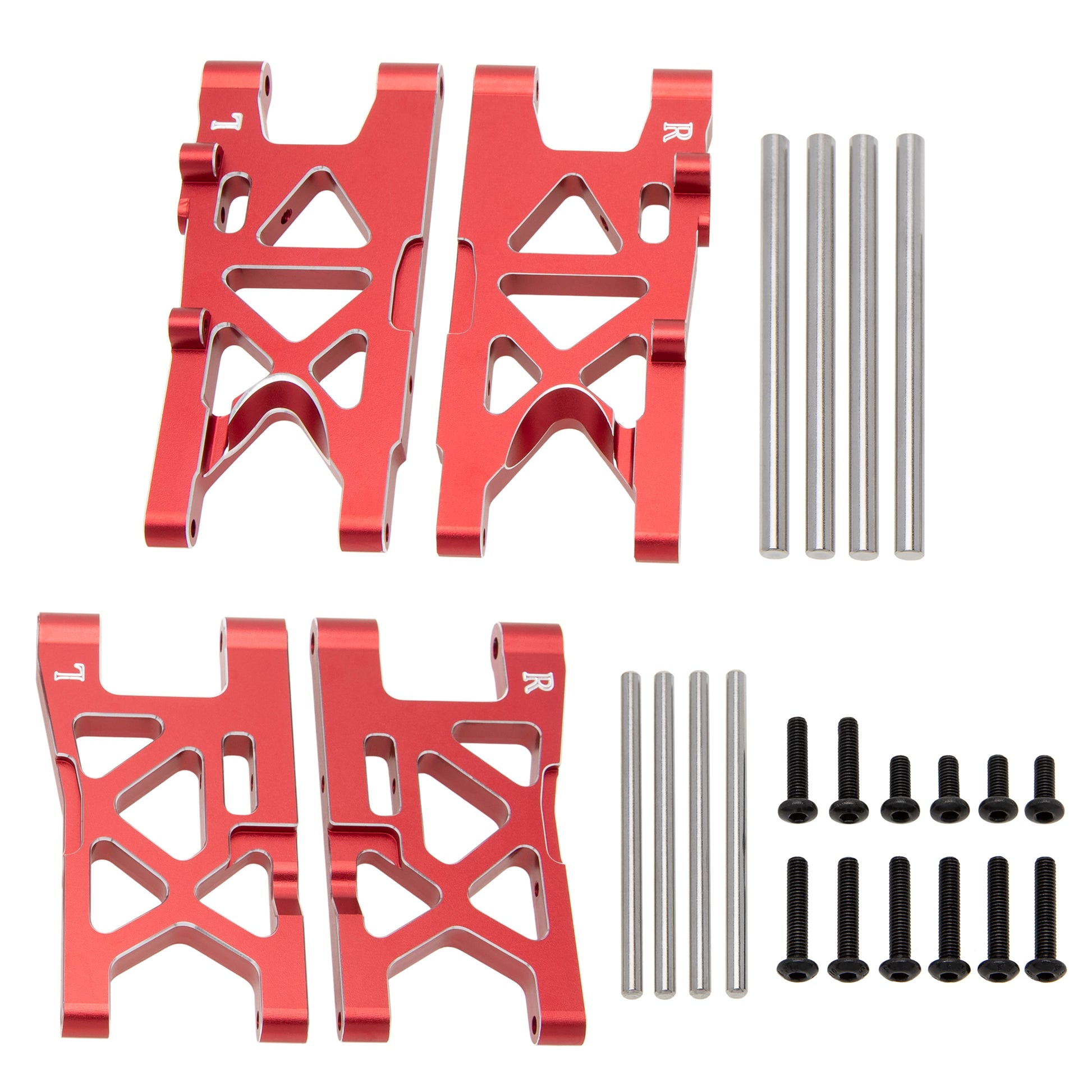 Red Front Rear Suspension Arm Aluminum Alloy Kit For ARRMA 1/8 Mojave