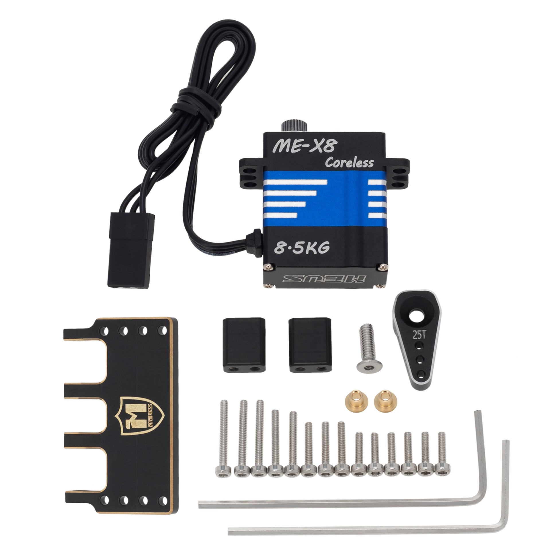 8.5KG Coreless Servo with Adjustable Brass Servo Mount and Steering Horn for SCX24