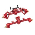 Red Aluminum Front and Rear Portal Axle with Max C-Steering for Axial SCX24