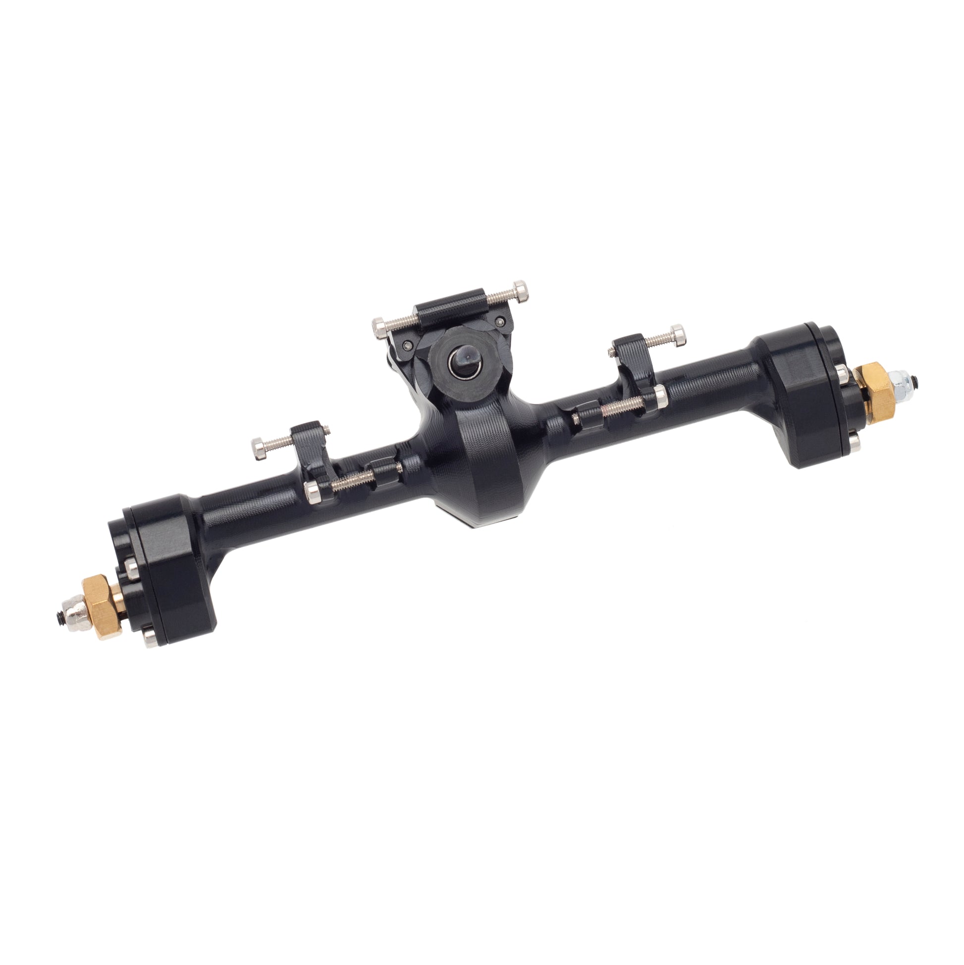 Black Aluminum Rear Portal Axle with Max C-Steering for Axial SCX24