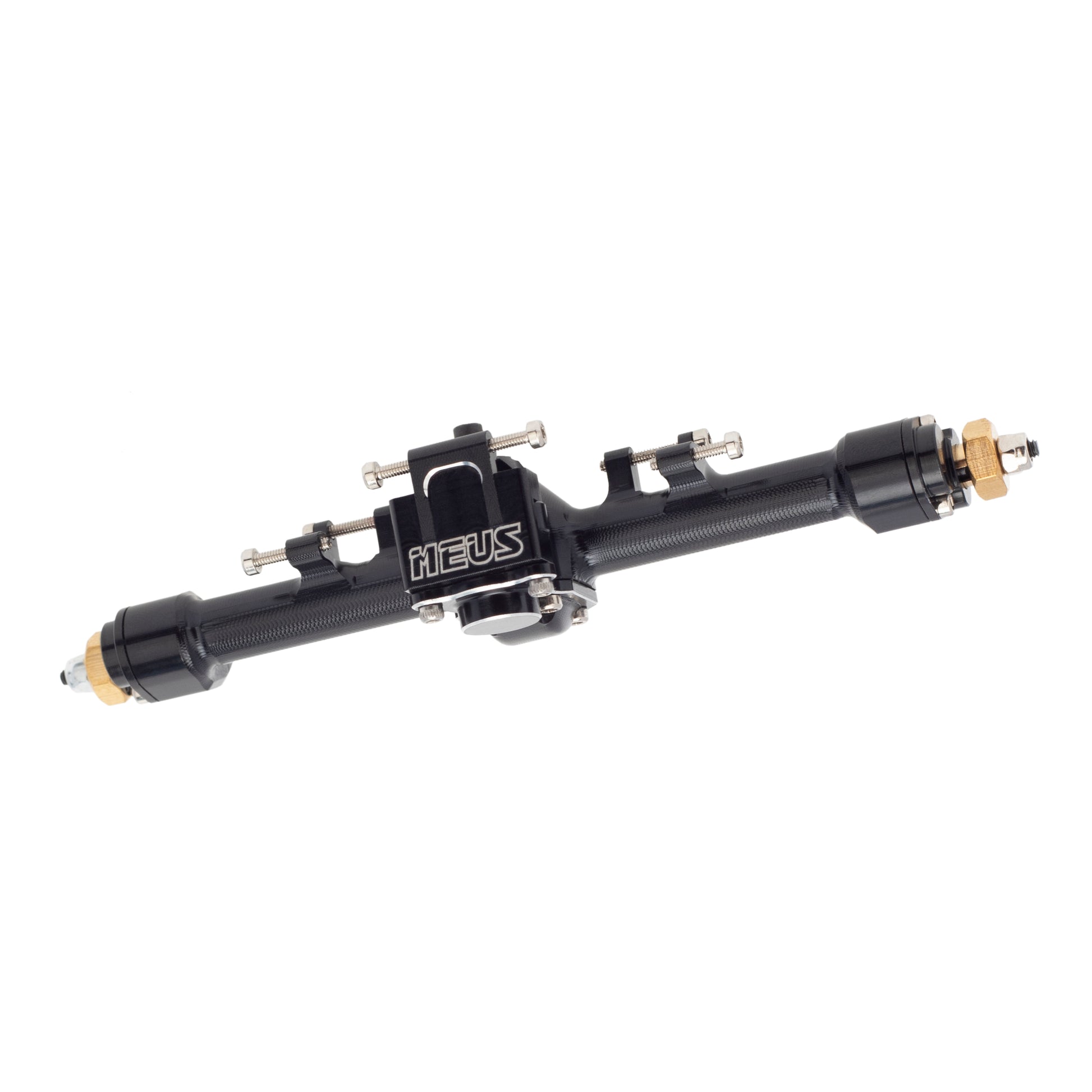 Black Aluminum Rear Portal Axle with Max C-Steering for Axial SCX24