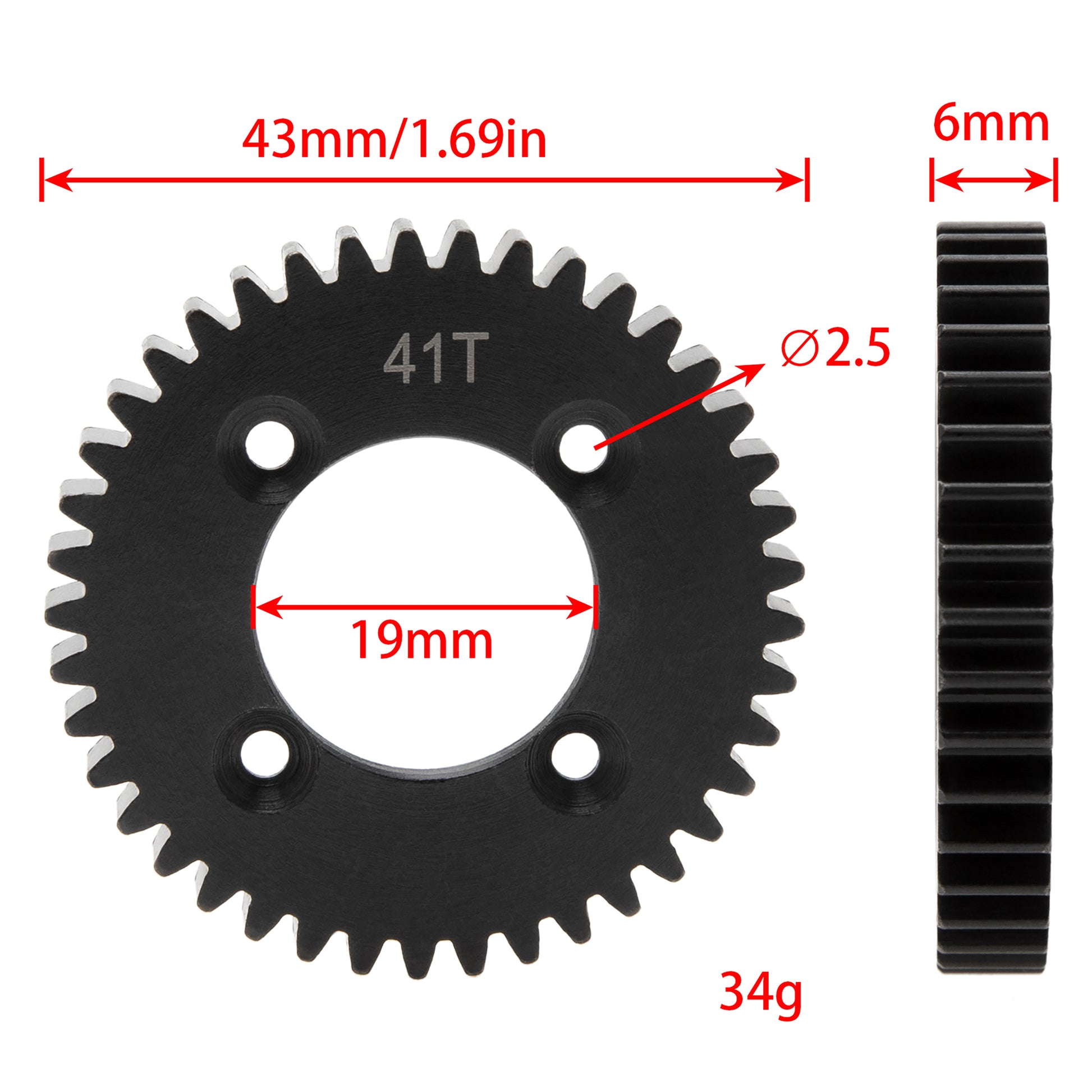 41T Spur Gear size for Losi Tenacity Lasernut