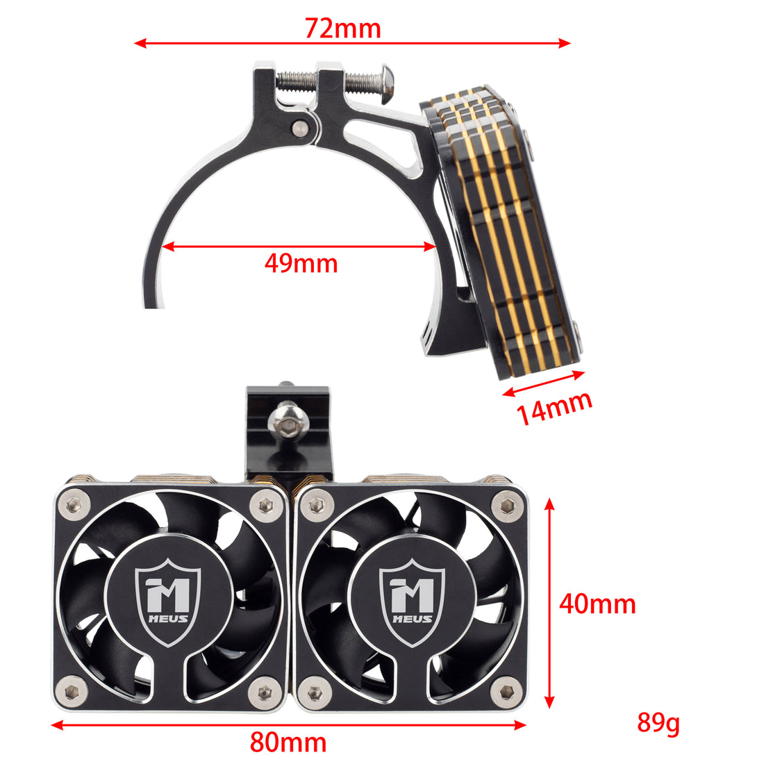  Black RC motor cooling fan heat sink 