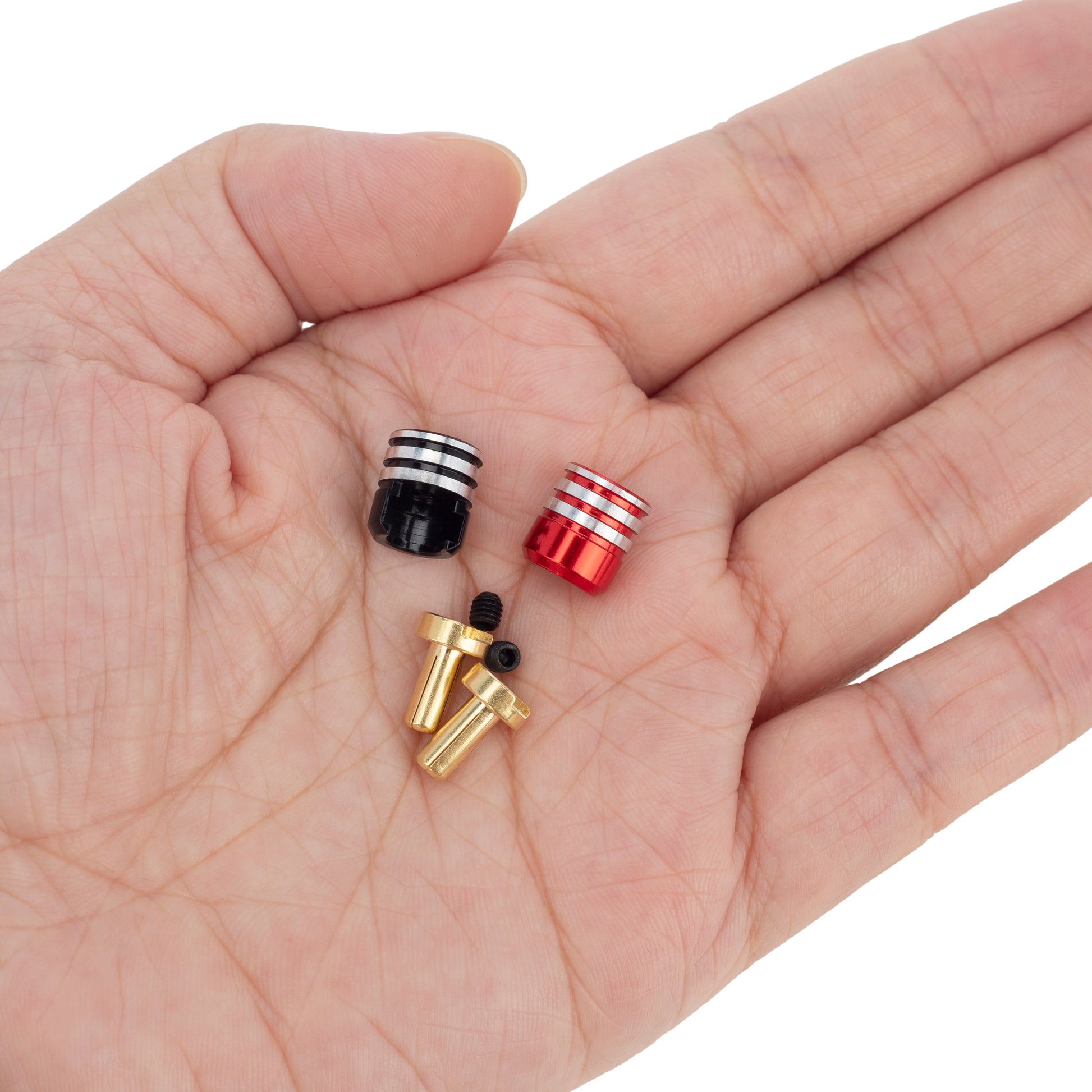 4Pcs 4mm Lower Heatsink Bullet Plug Grips 2Black/2Red