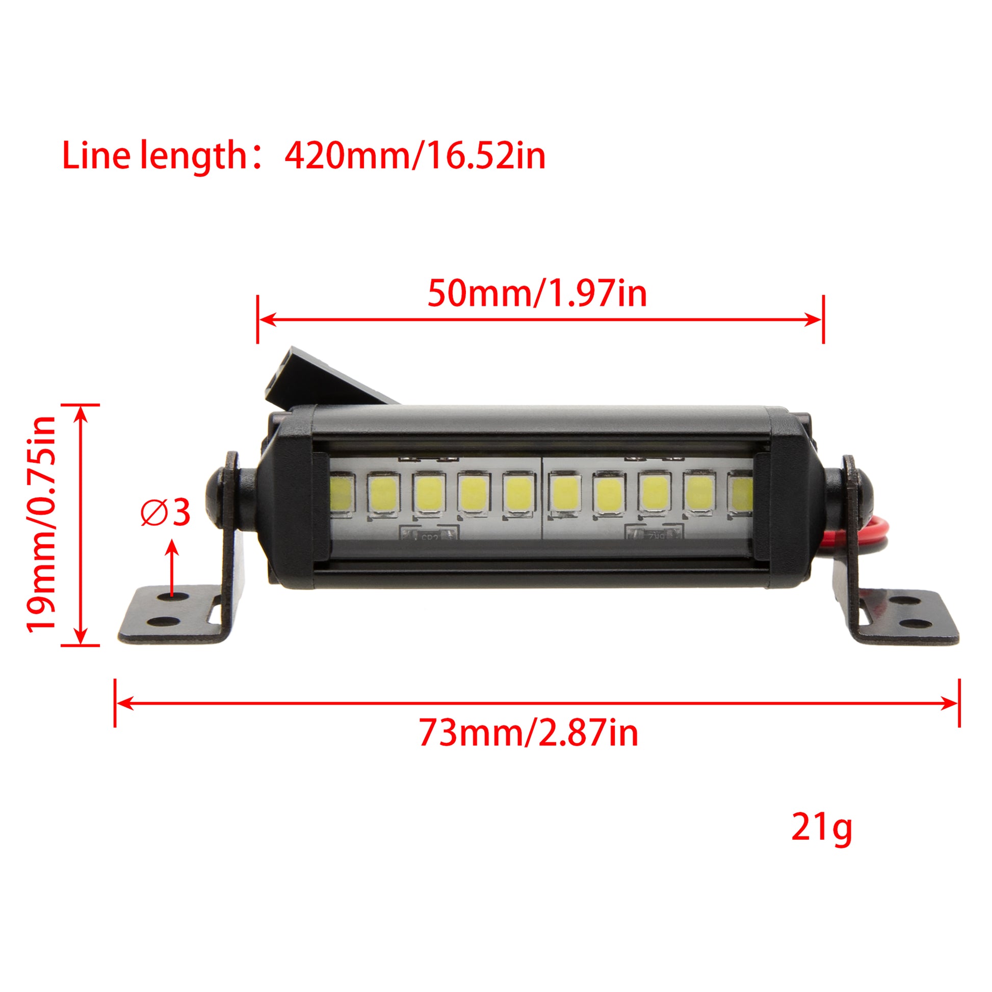 Roof Light Bar 10 LED Lights size for 1/10 RC Car