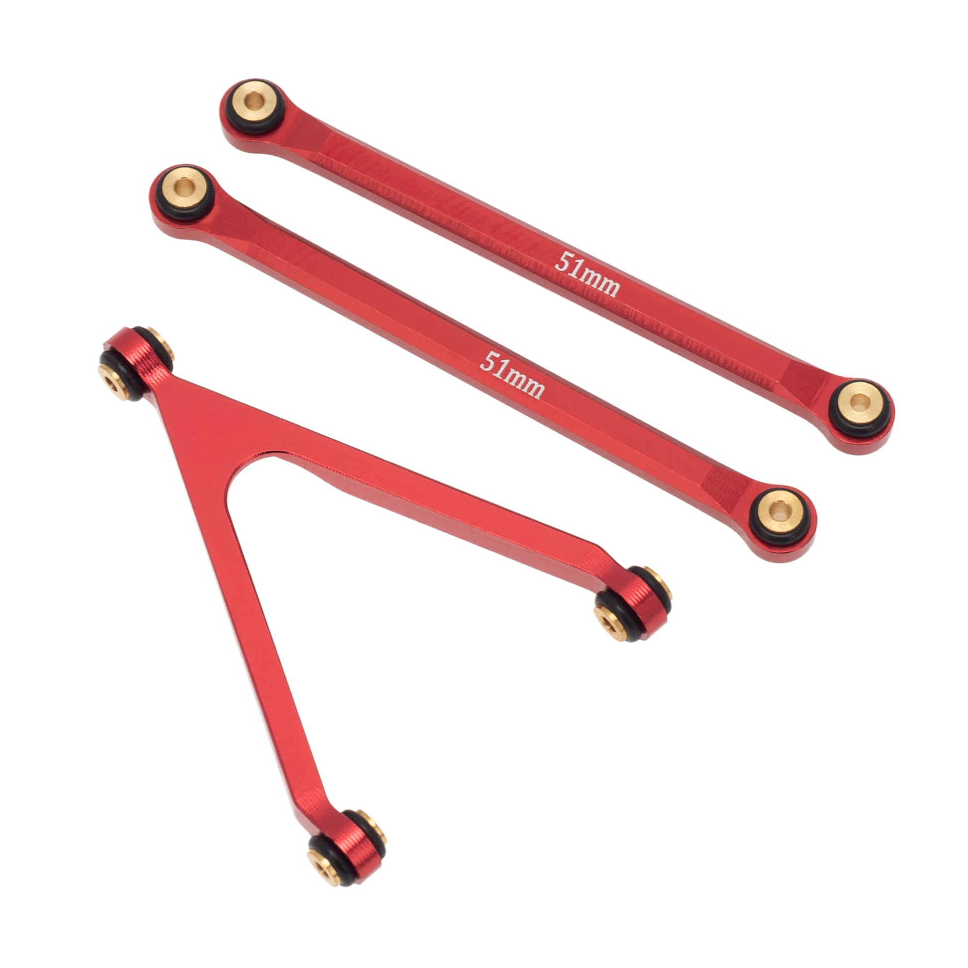 Red Aluminum High Clearance Chassis Links for Axial SCX24 C10