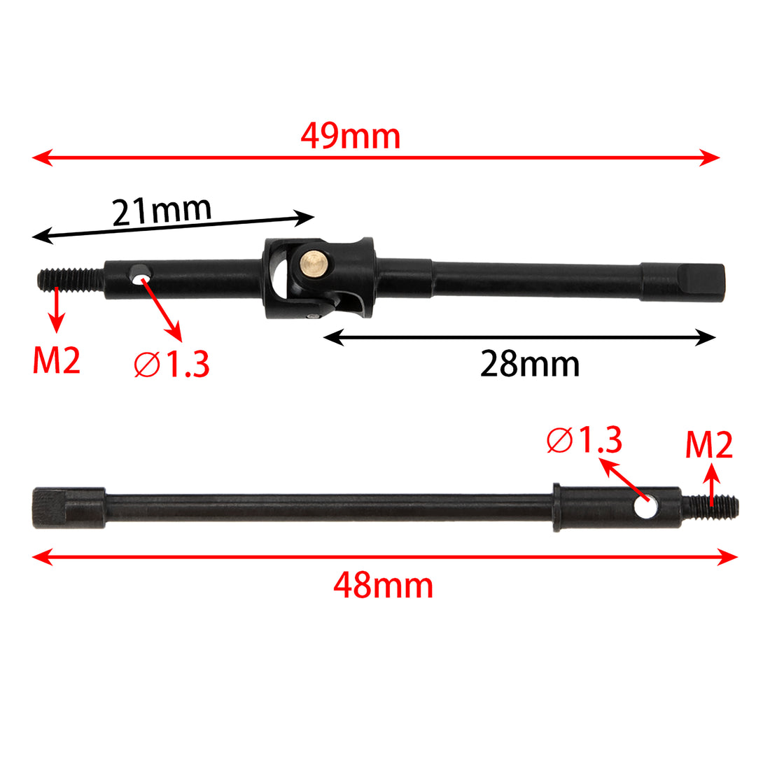 Front & Rear SCX24 stock straight axle shafts