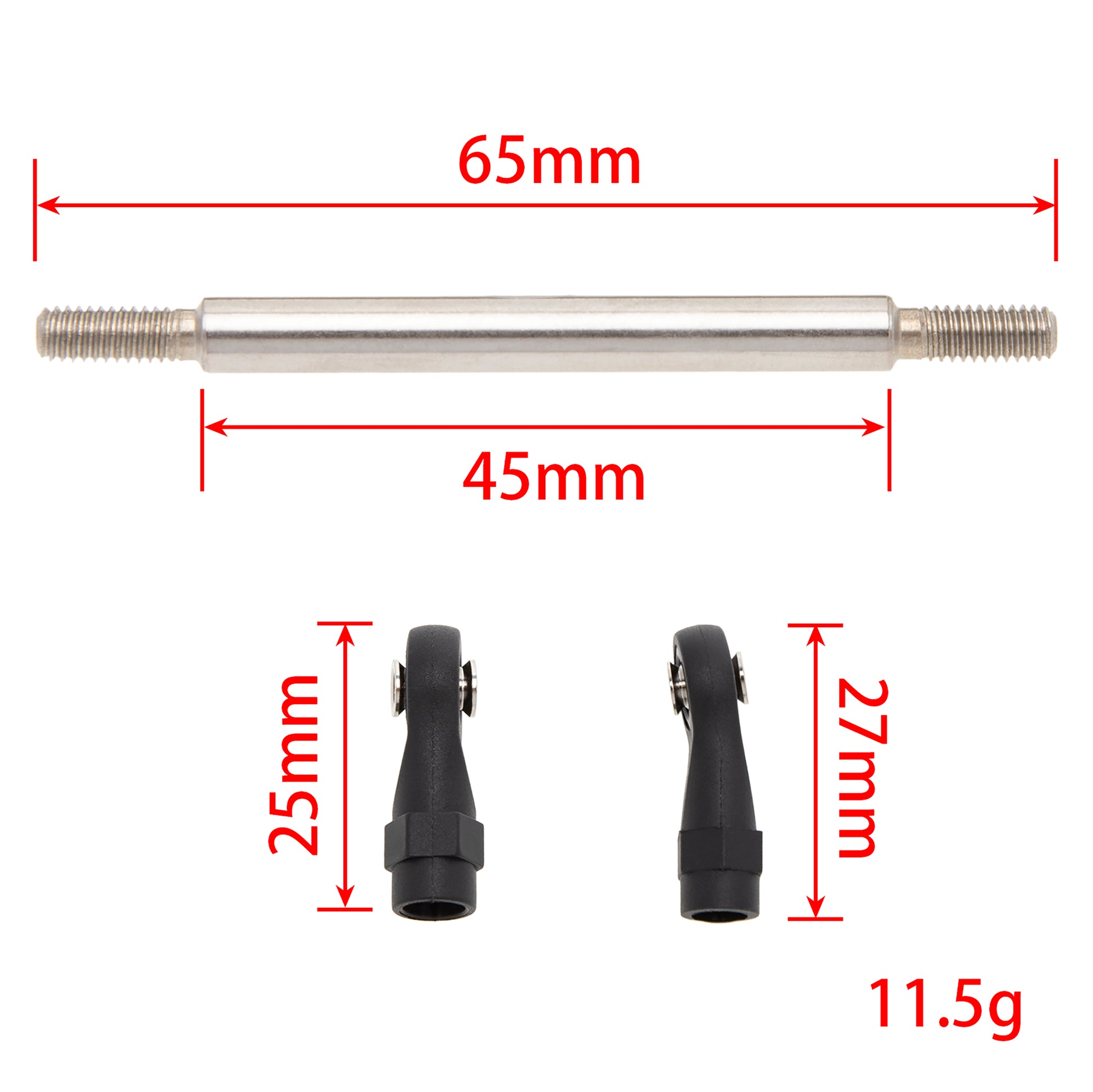 65mm Stainless Steel Link Rods Linkage Kit for TRX-4 SCX10 Tamiya CCO1