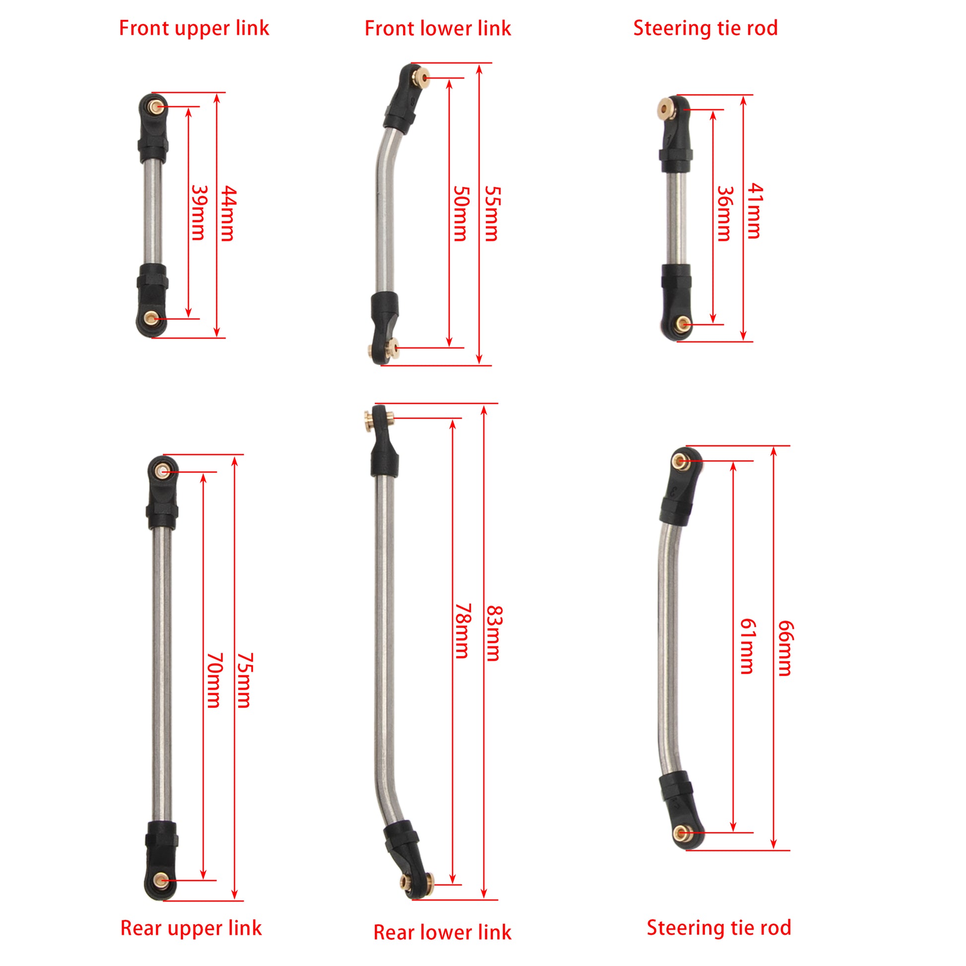 Stainless Steel Steering Links size for SCX24