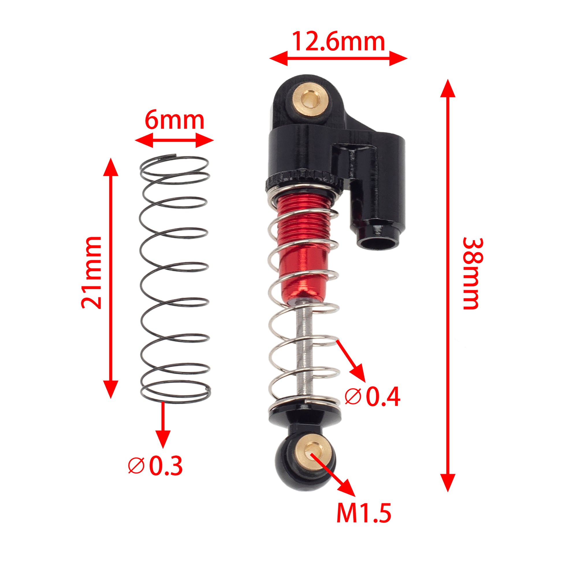  Red Aluminum Shocks size