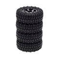 Black Aluminum Beadlock Wheels/Rubber Tires for Axial SCX24 Type B