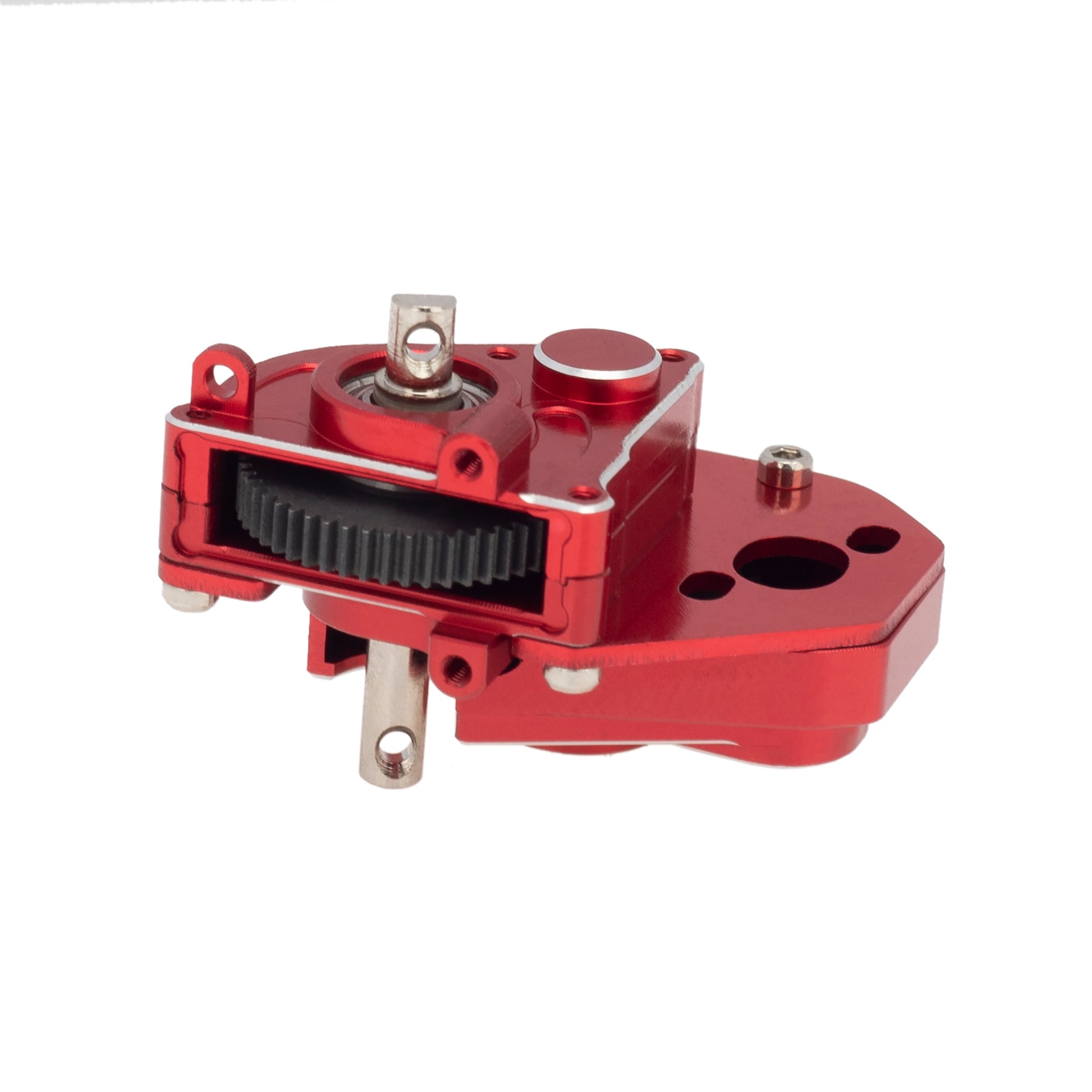 Red Aluminum Assembled Transmission Complete Gearbox for 1/24 Axial SCX24