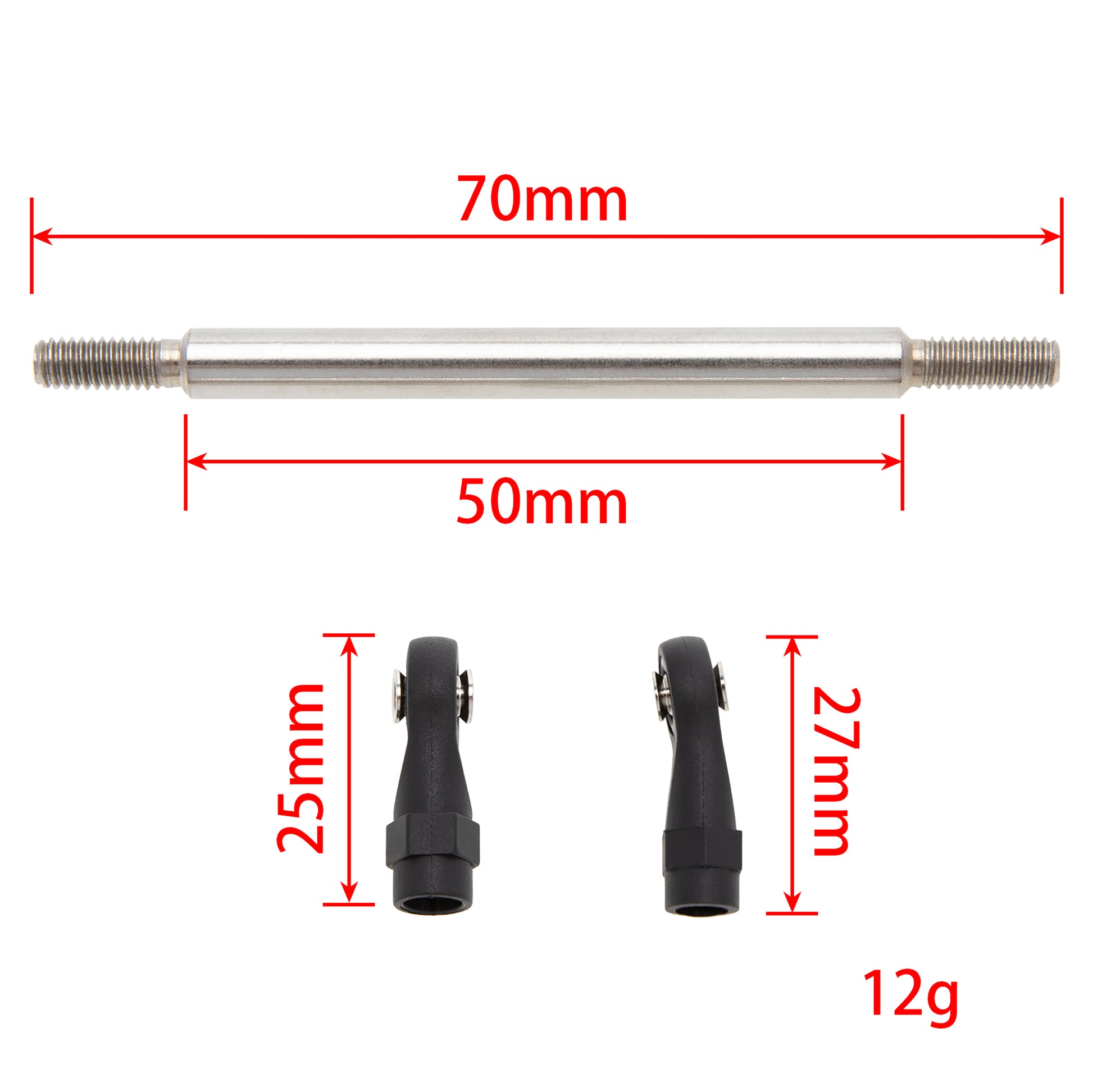 70mm Stainless Steel Link Rods Linkage Kit for TRX-4 SCX10 Tamiya CCO1