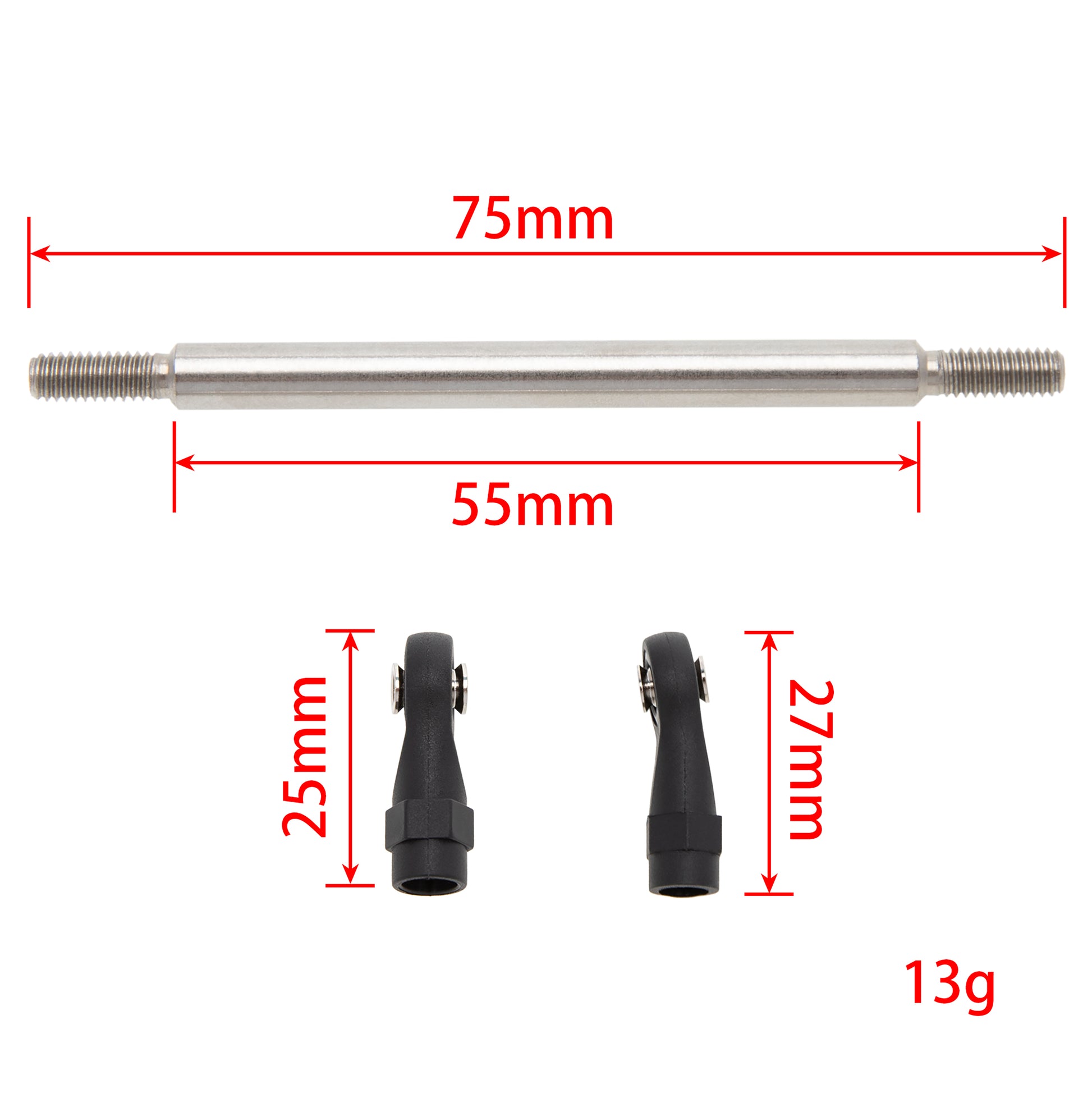 75mm Stainless Steel Link Rods Linkage Kit for TRX-4 SCX10 Tamiya CCO1
