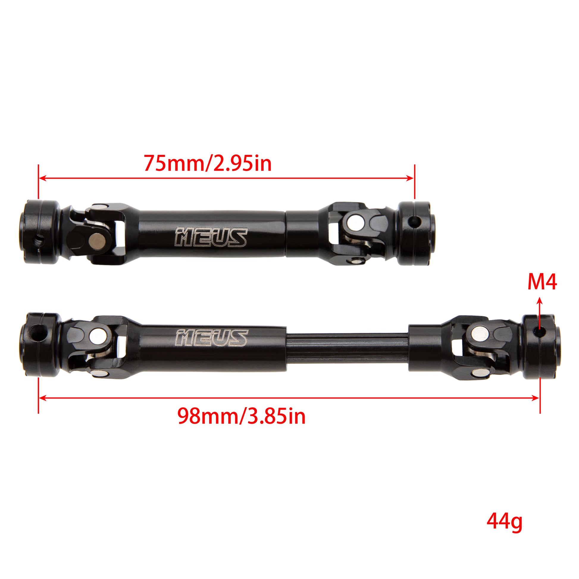 75MM Steel Driveshaft size for 1/10 RC Crawler