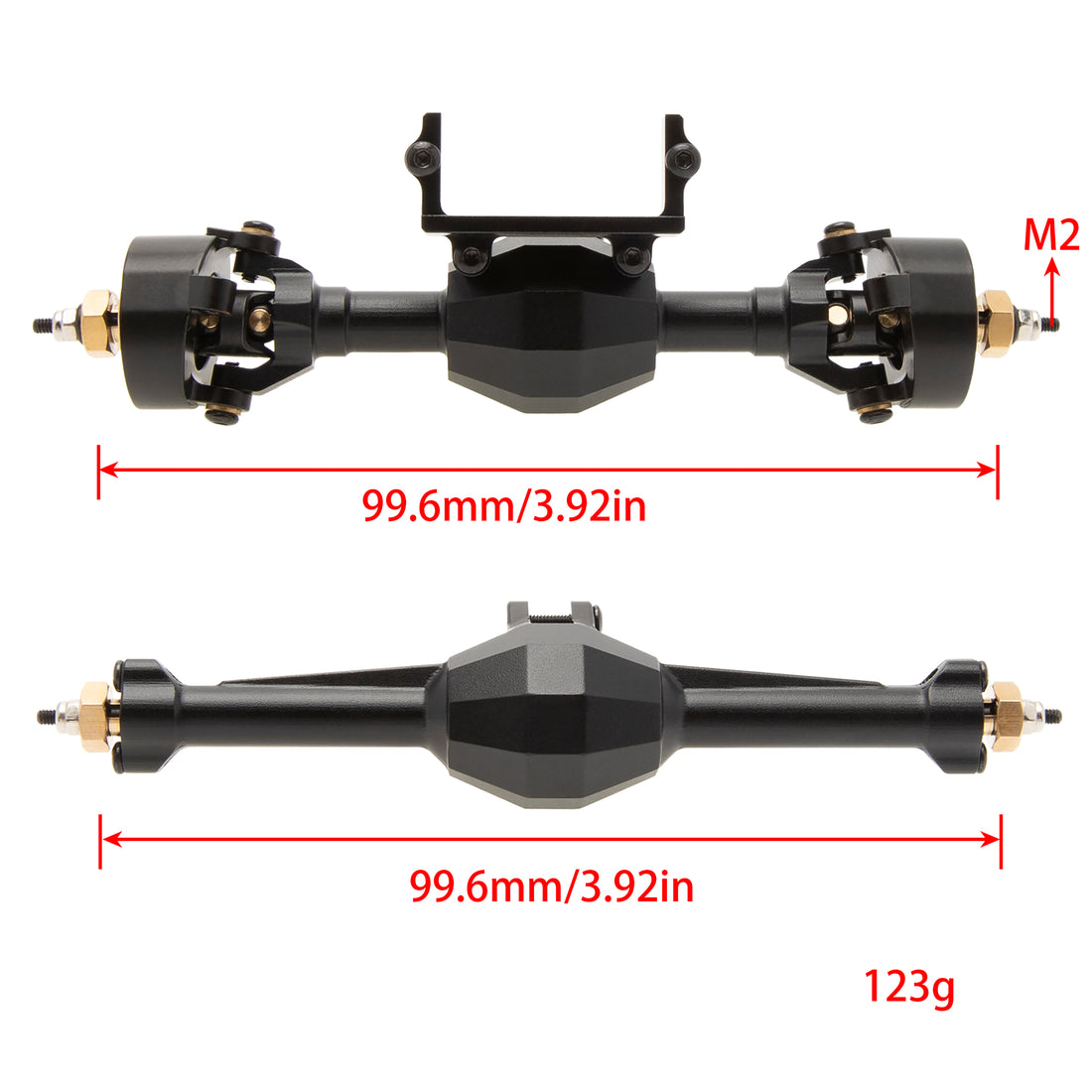 Black Isokinetic 3-Section CVD Front and Rear Axles for FCX24 /FCX18