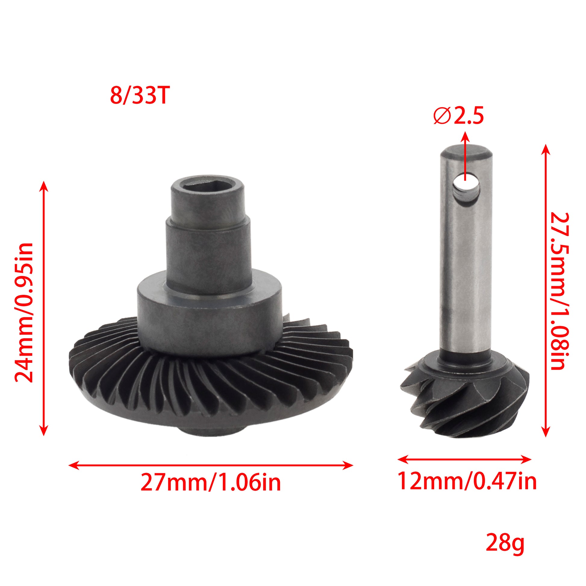 8-33T underdrive diff gear size
