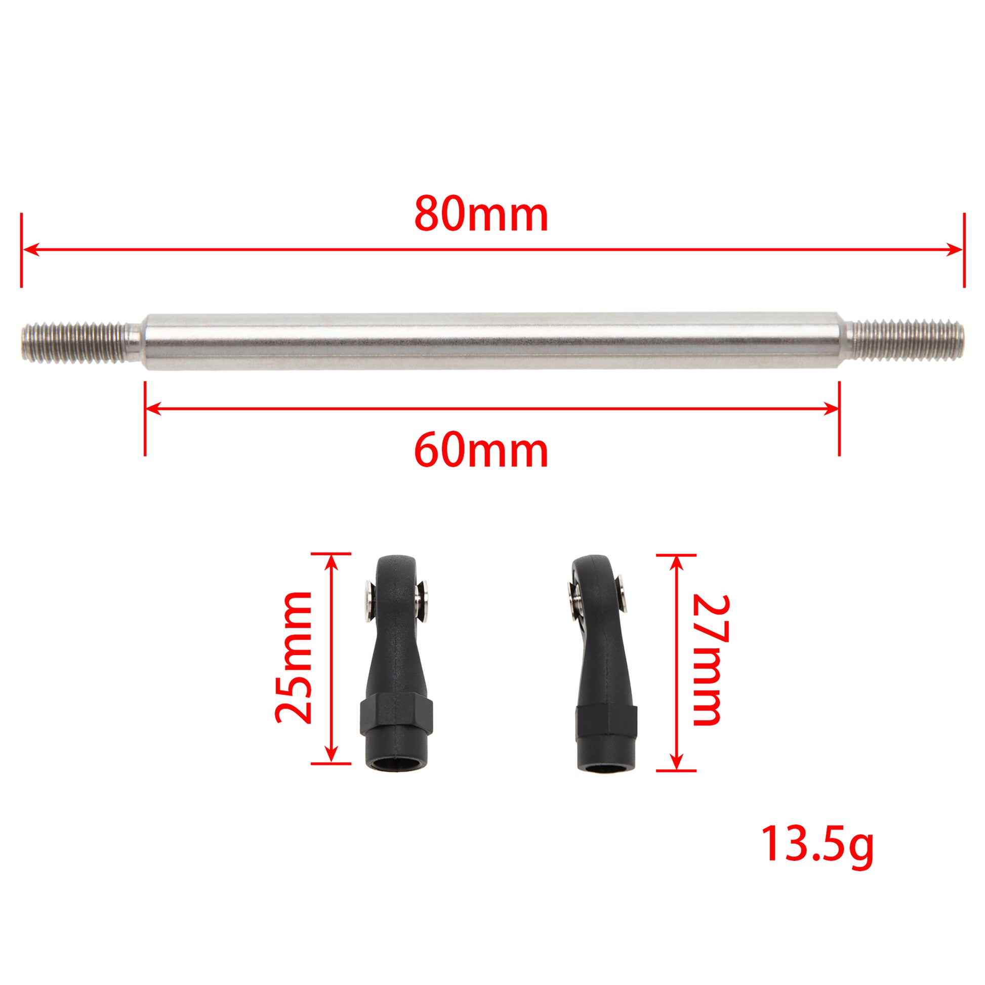 80mm Stainless Steel Link Rods Linkage Kit for TRX-4 SCX10 Tamiya CCO1