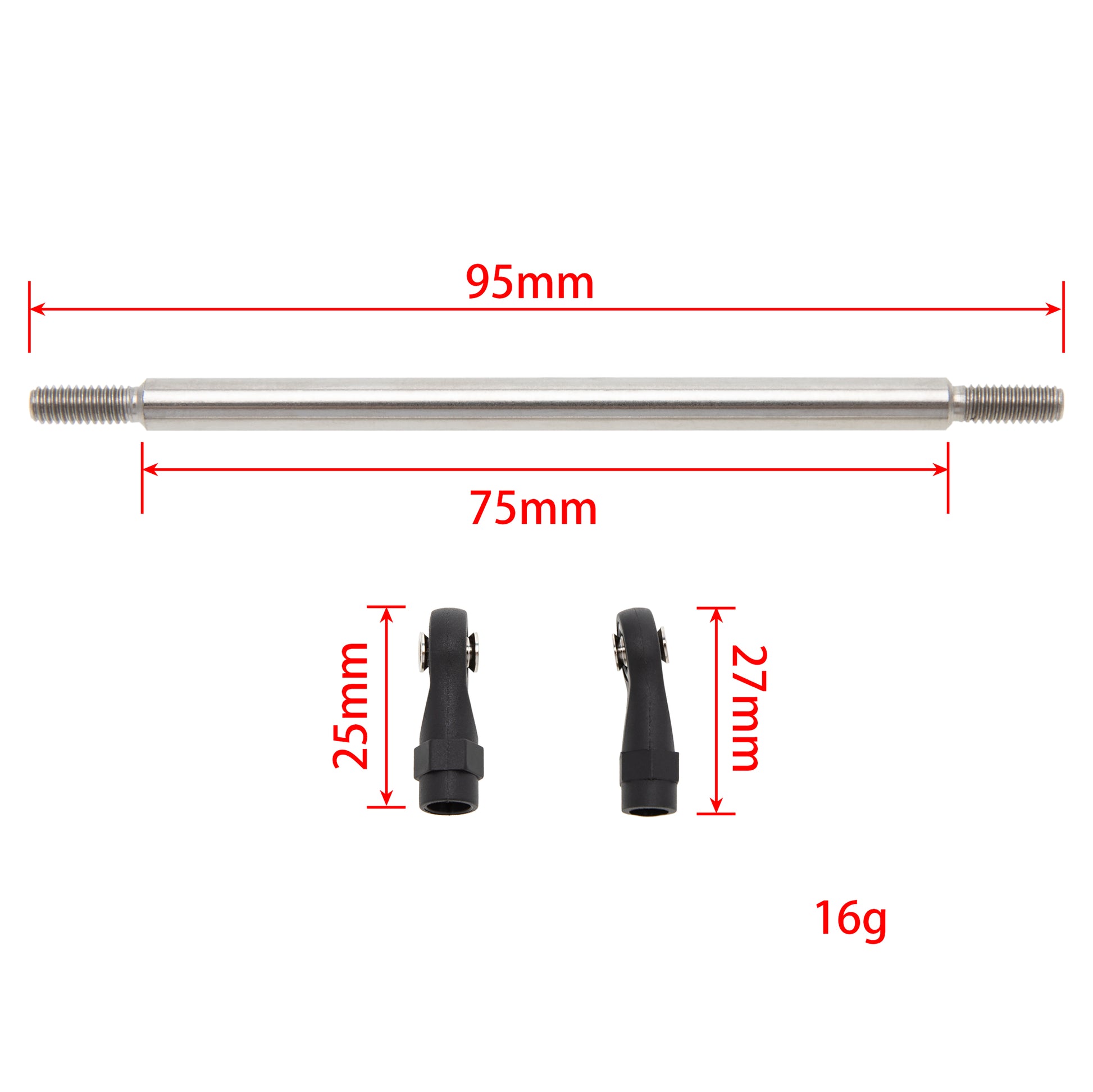 95mm Stainless Steel Link Rods Linkage Kit for TRX-4 SCX10 Tamiya CCO1