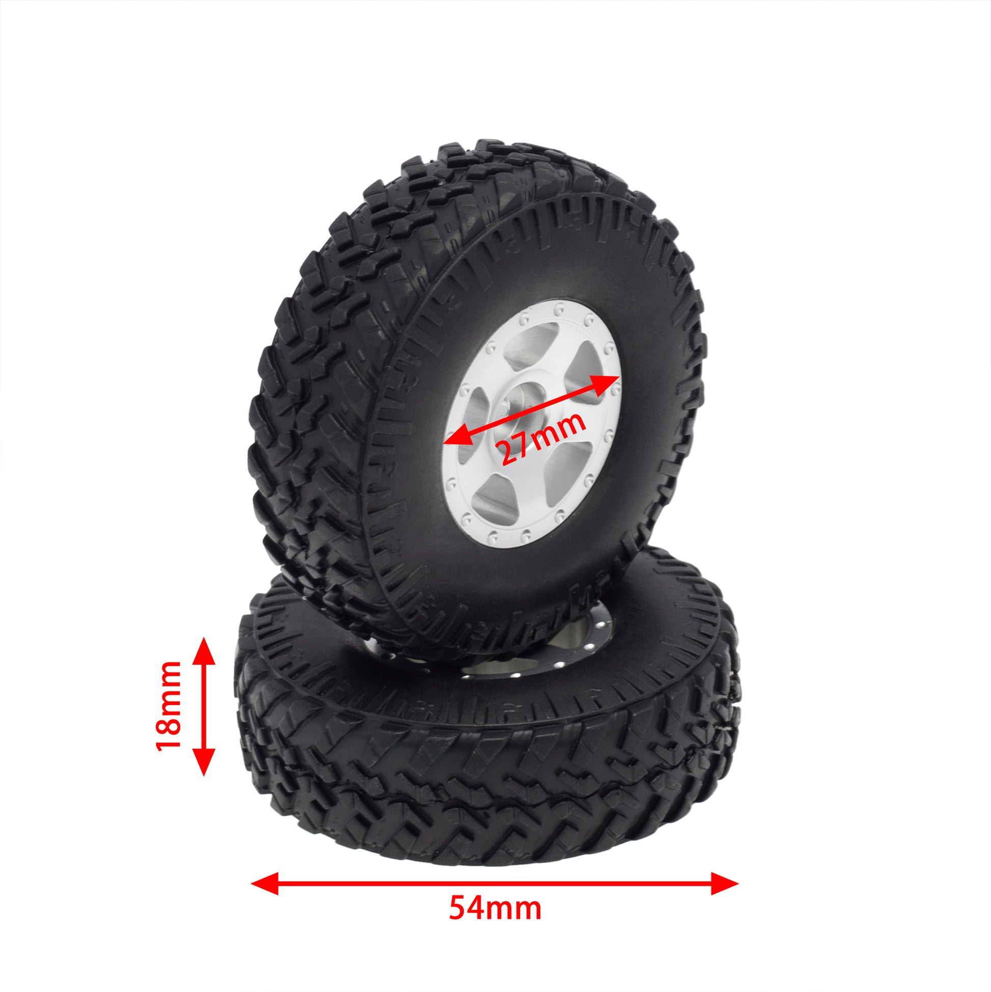 Silver A SCX24 1.0 inch wheels & Tires size