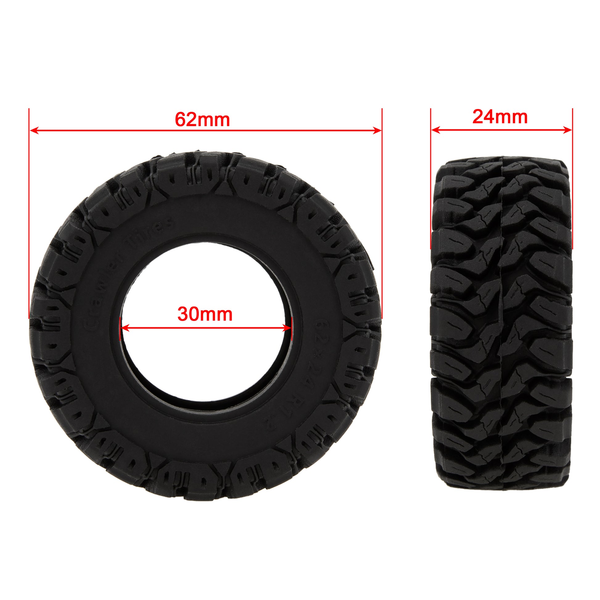 B type 1.2-inch Beadlock Tires Size for SCX24, TRX4M, FCX24
