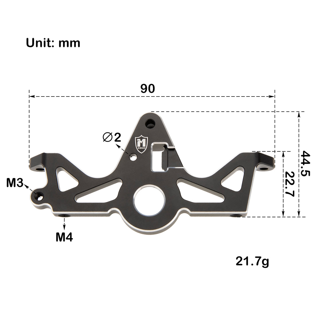 Black Aluminum Motor Mount for Traxxas 1/10 Ford F-150 Raptor R