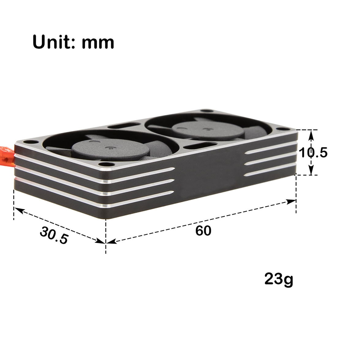 Black RC Motor Dual Cooling Fan Heatsink 25000 RPM