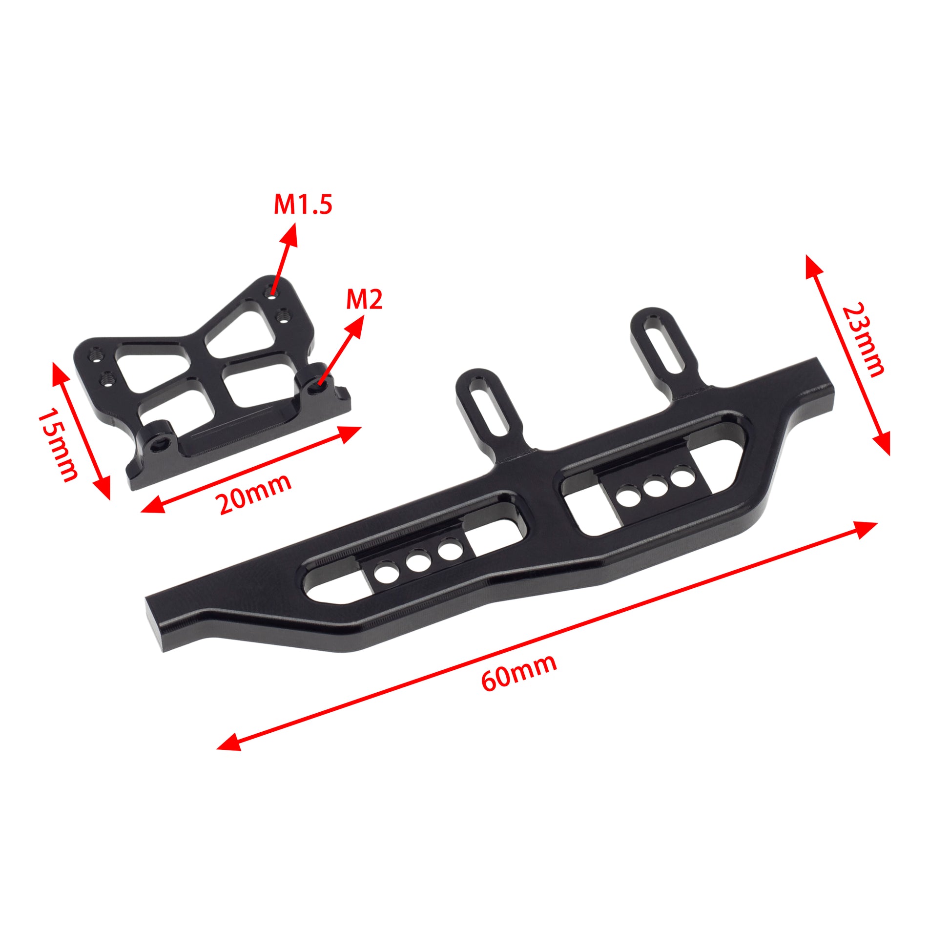 Black SCX24 frame metal side pedals size