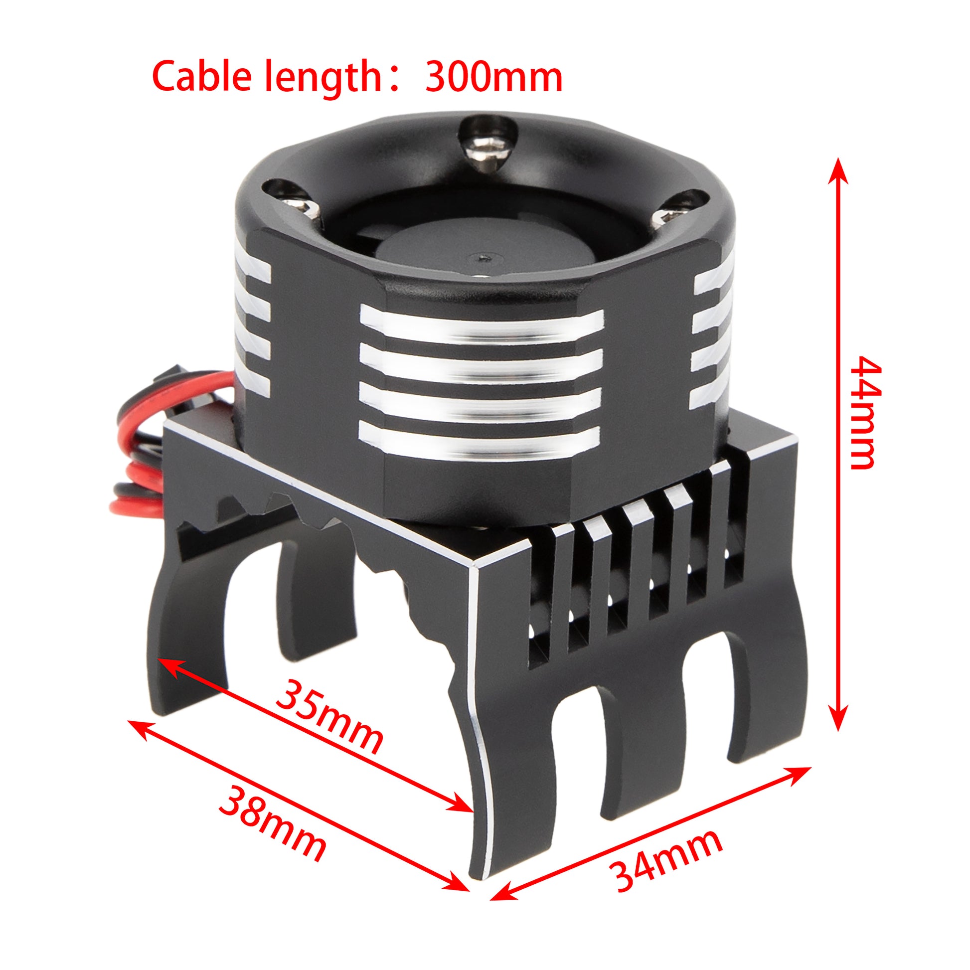 Black RC Motor Cooling Fan size