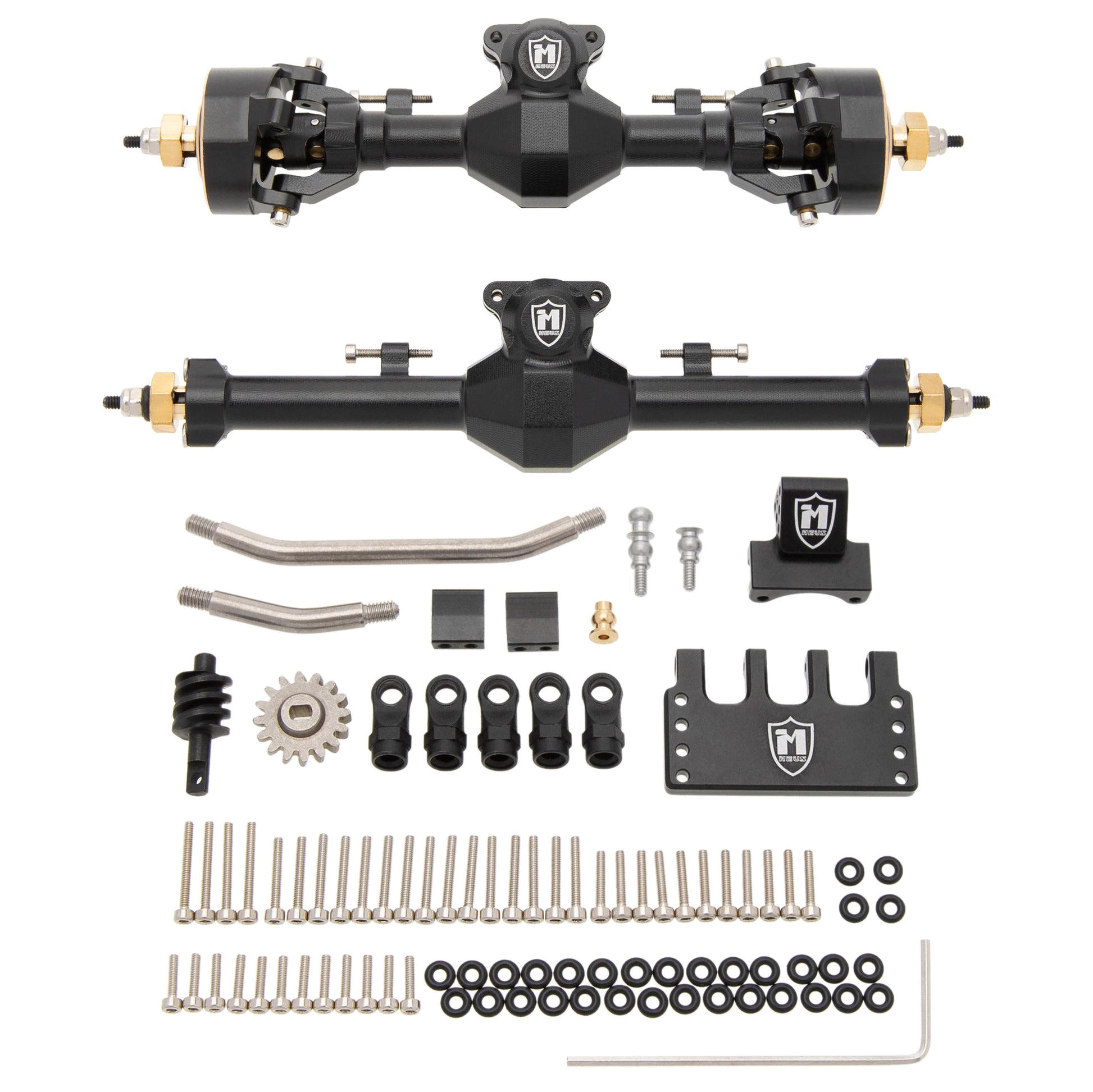 Black SCX24 Isokinetic front rear axle