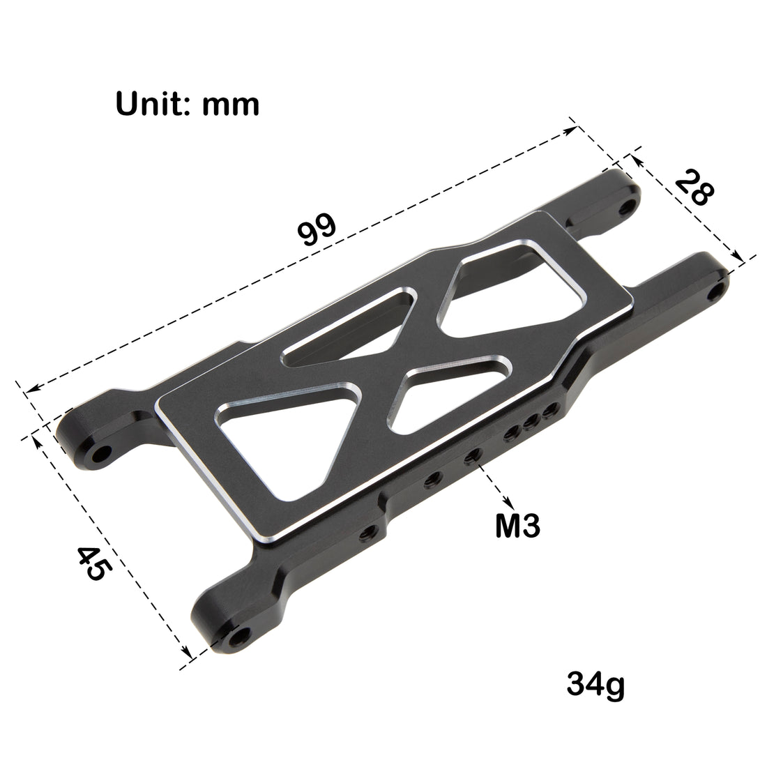 Black Aluminum Suspension Arms for Traxxas 1/10 Ford F-150 Raptor R 