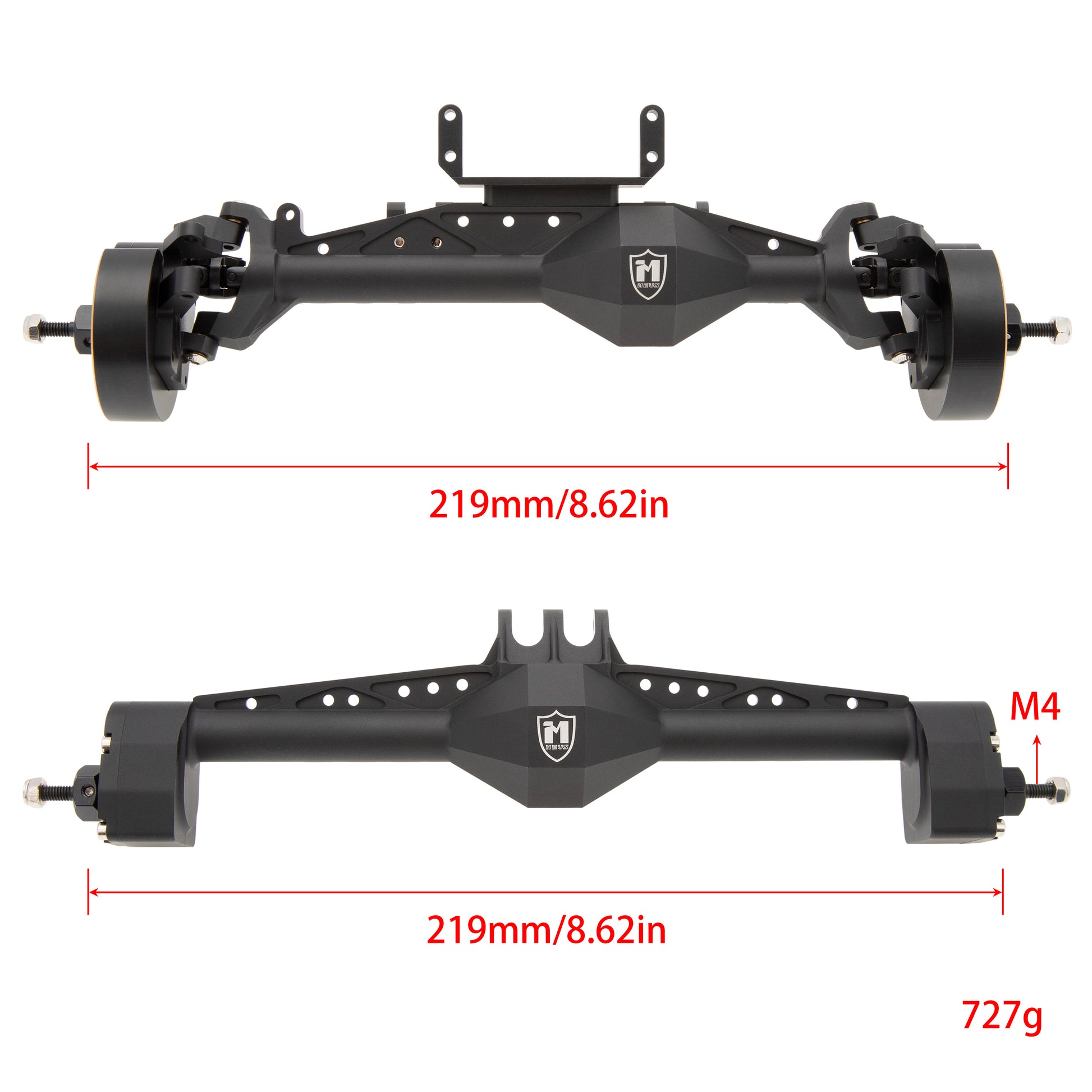 Black UTB 1.9 Capra front rear axles size