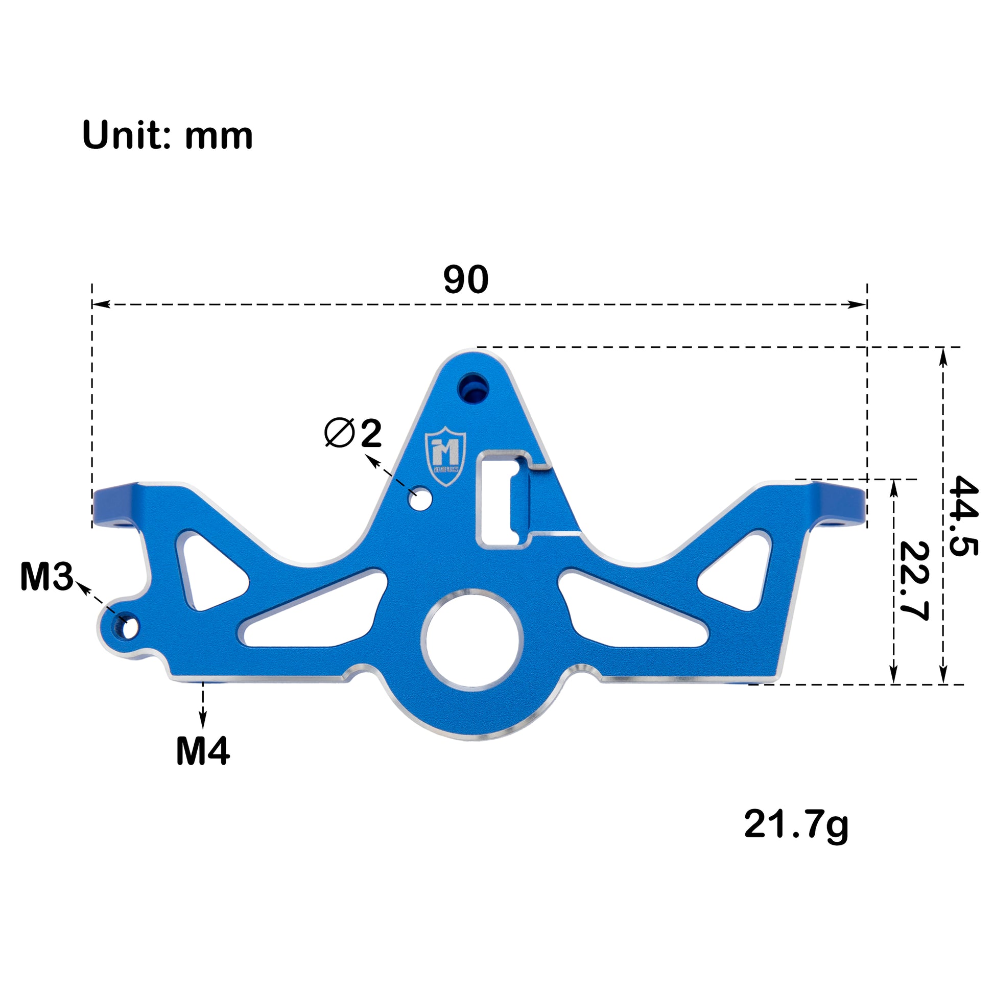 Blue Aluminum Motor Mount for Traxxas 1/10 Ford F-150 Raptor R Size