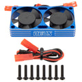 Blue RC Motor Dual Cooling Fan Heatsink 25000 RPM