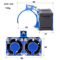 Blue RC Motor Dual Heatsink with 42mm mount size