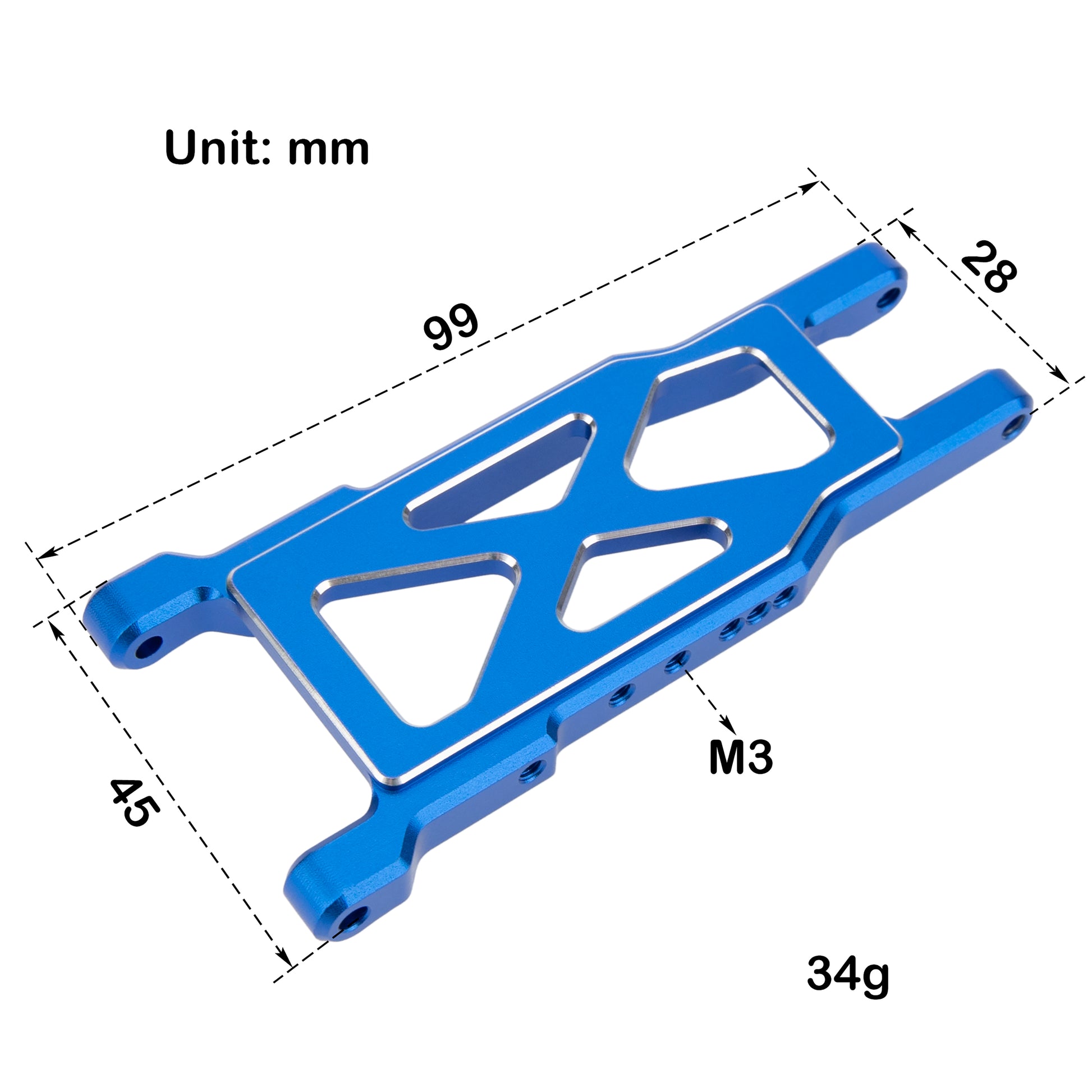 Blue Aluminum Suspension Arms for Traxxas 1/10 Ford F-150 Raptor R Size