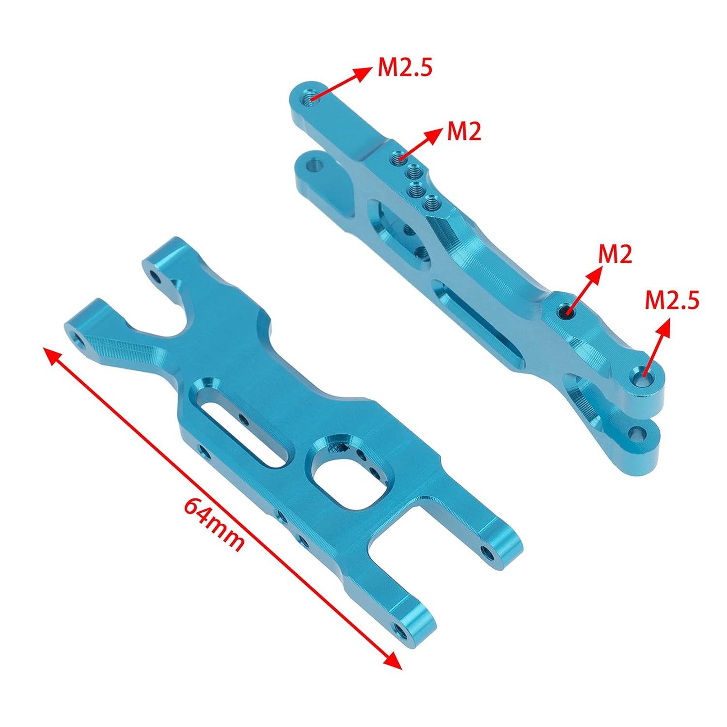 Blue front Suspension Arm size