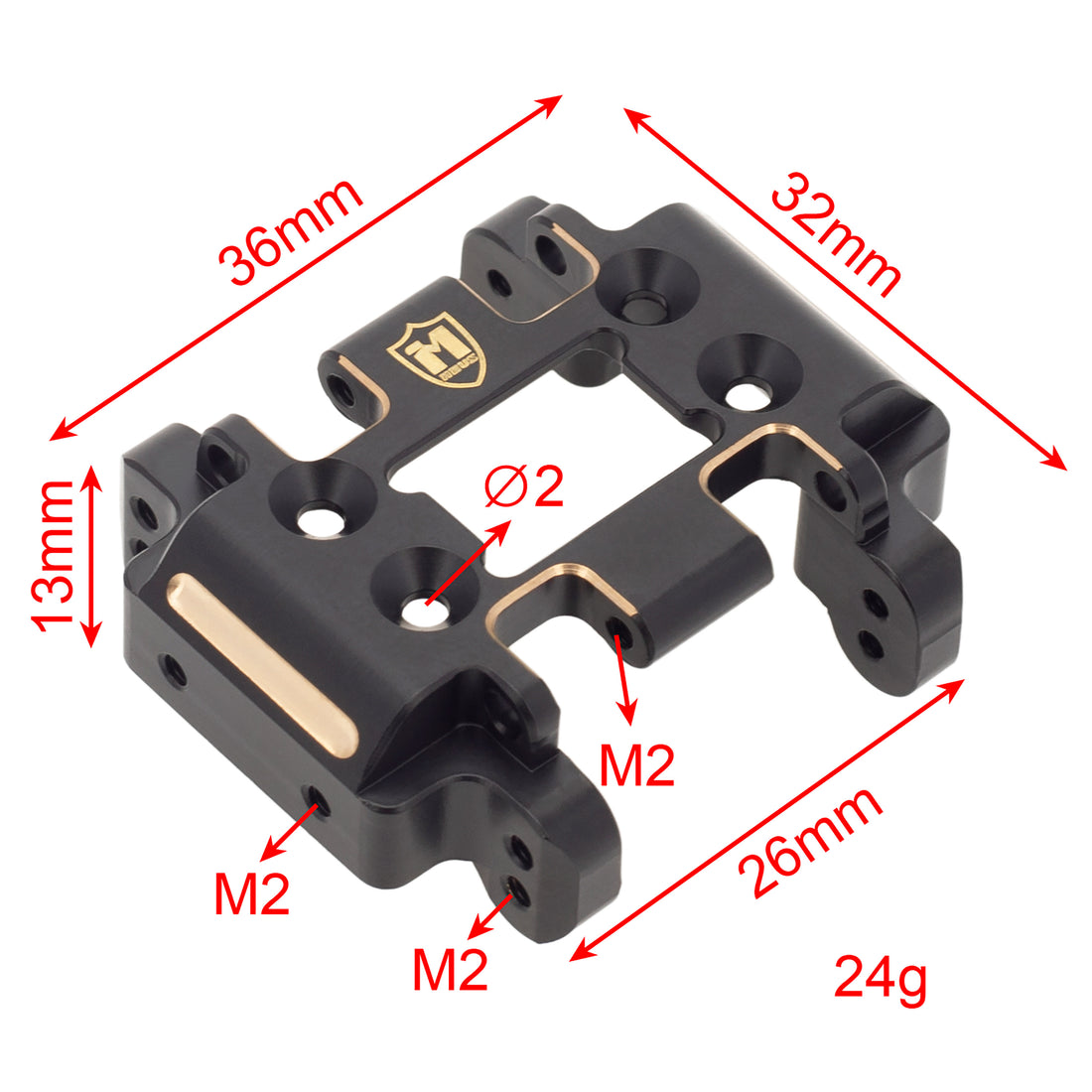 Brass Skid Plate Transmission Mount For 1/18 Redcat Ascent-18