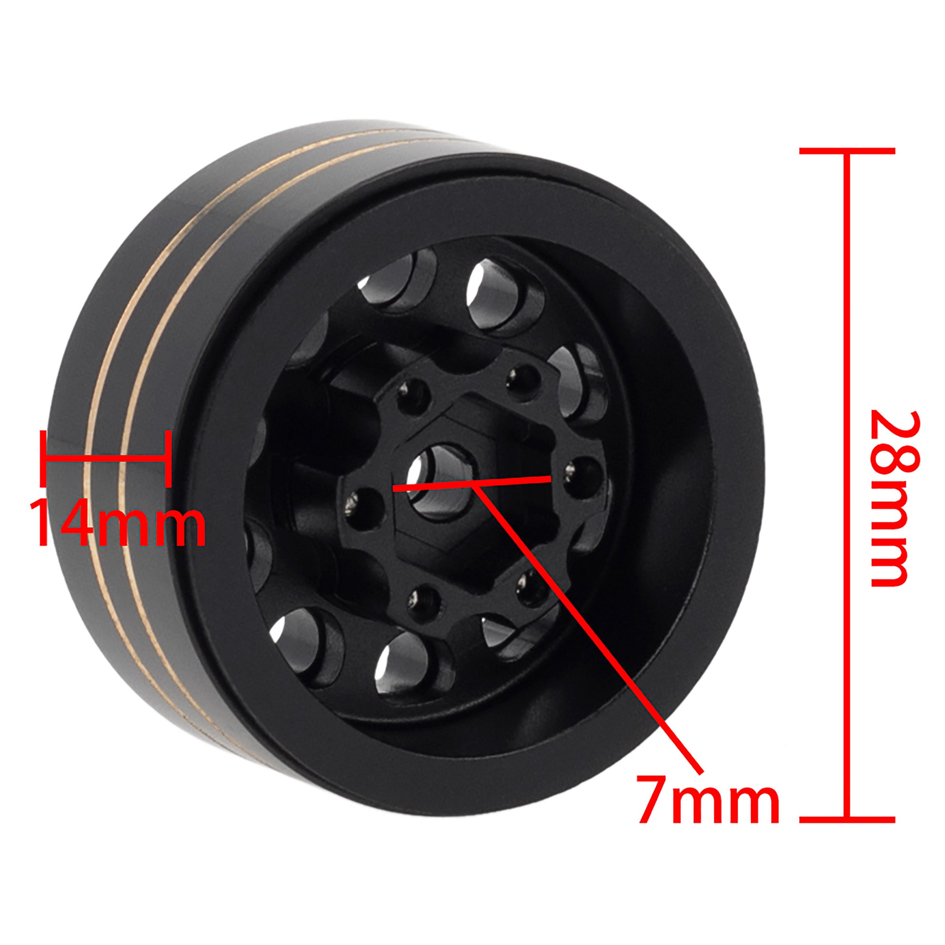 C Type Black Aluminum Wheel Hub for Axial 1/24 Gladiator Bronco C10 JLU Deadbolt TRX4M