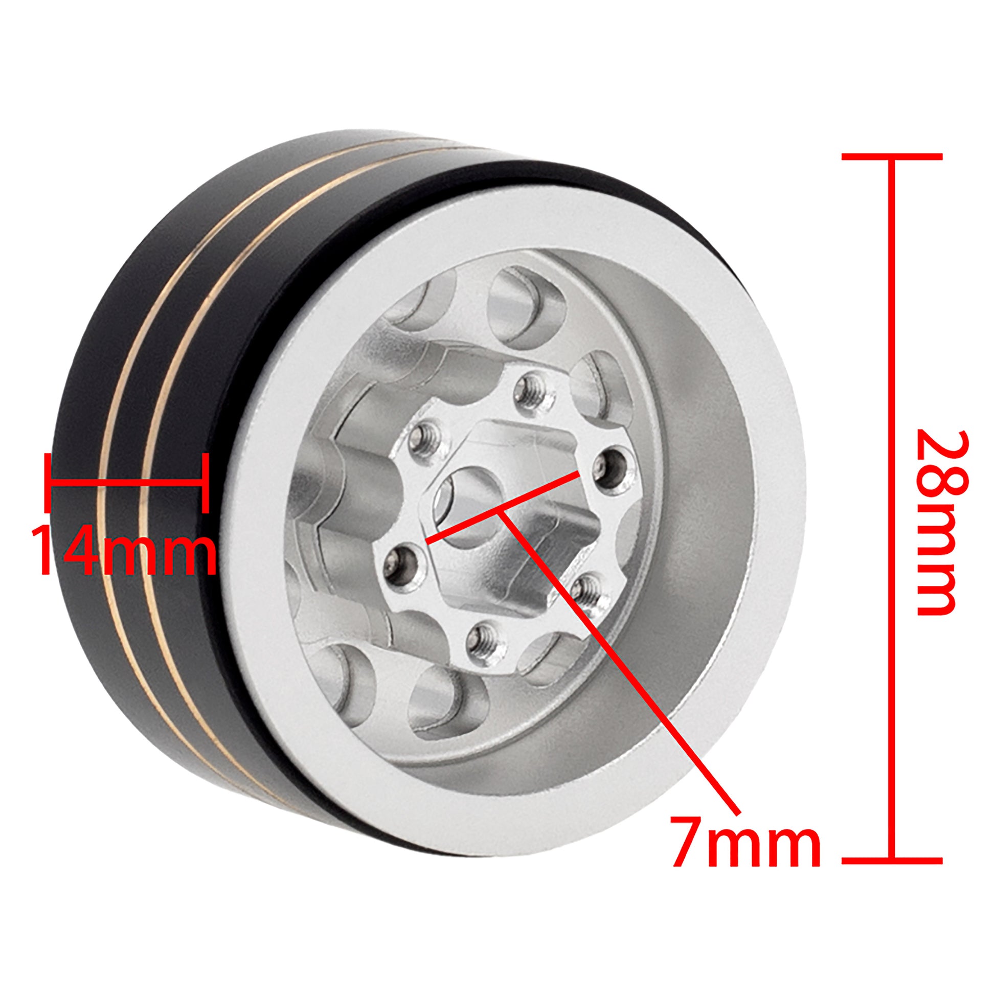 C Type silver Aluminum Wheel Hub for Axial 1/24 Gladiator Bronco C10 JLU Deadbolt TRX4M