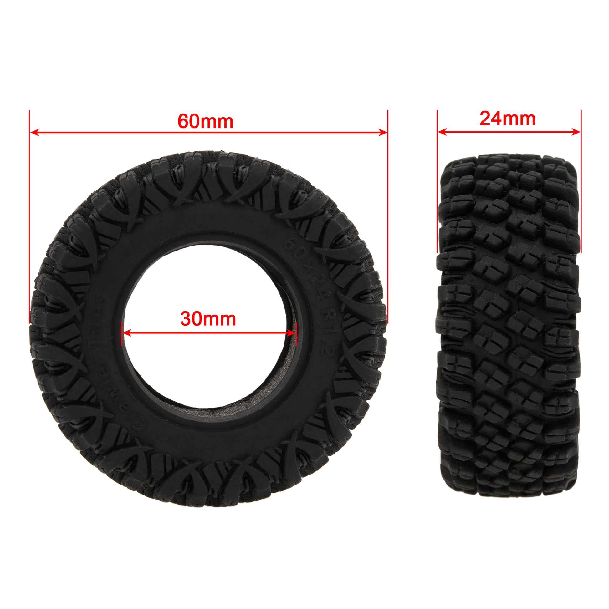 C type 1.2-inch Beadlock Tires size for SCX24, TRX4M, FCX24