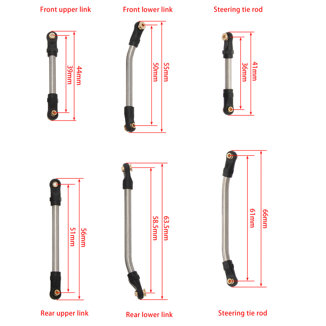 Stainless Steel Steering Links for SCX24 