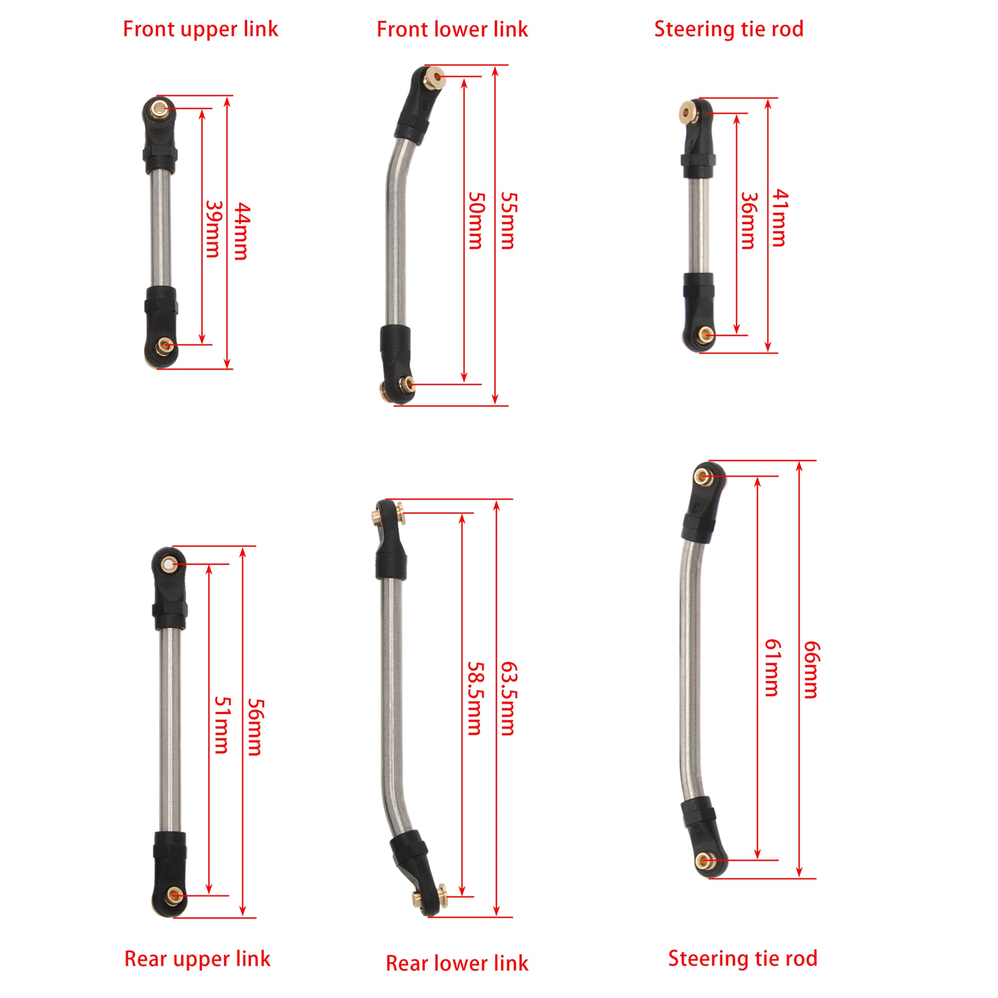 Stainless Steel Steering Links size for SCX24 